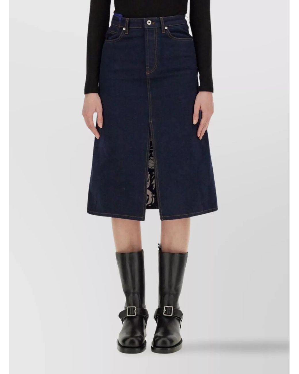 Burberry Blue Denim High-Rise Skirt