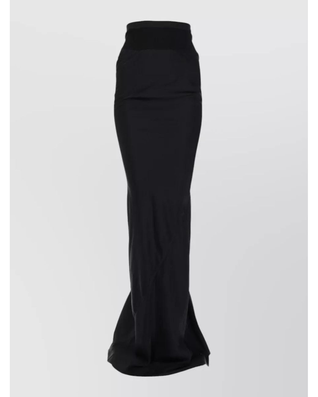 Rick Owens Black Slim Long Coda Fitted Skirt