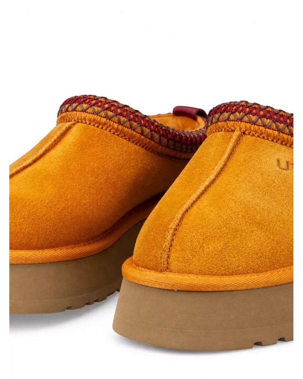 Ugg Orange Leather Platform Mules