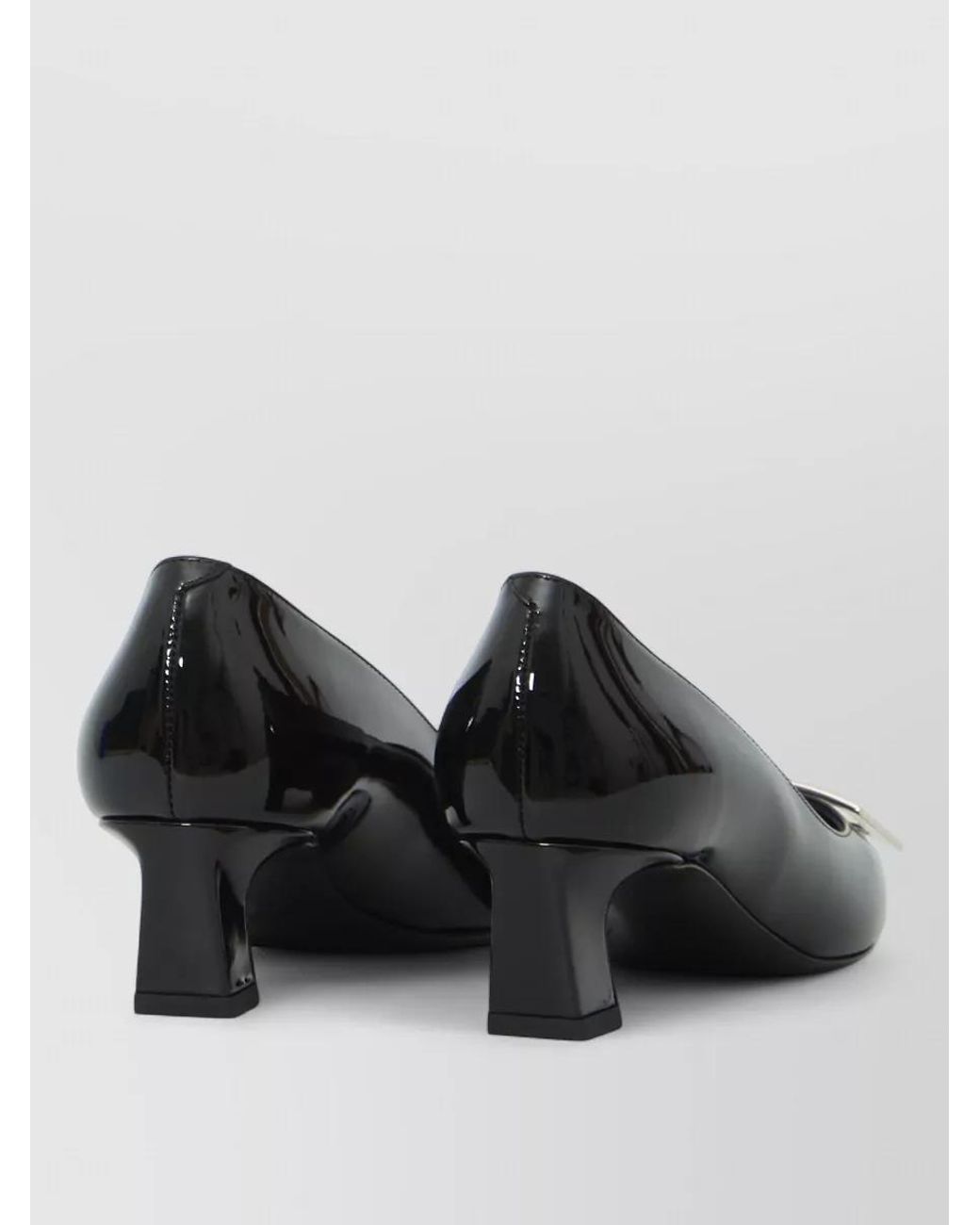 Roger Vivier Black Leather Square-Toe Pumps