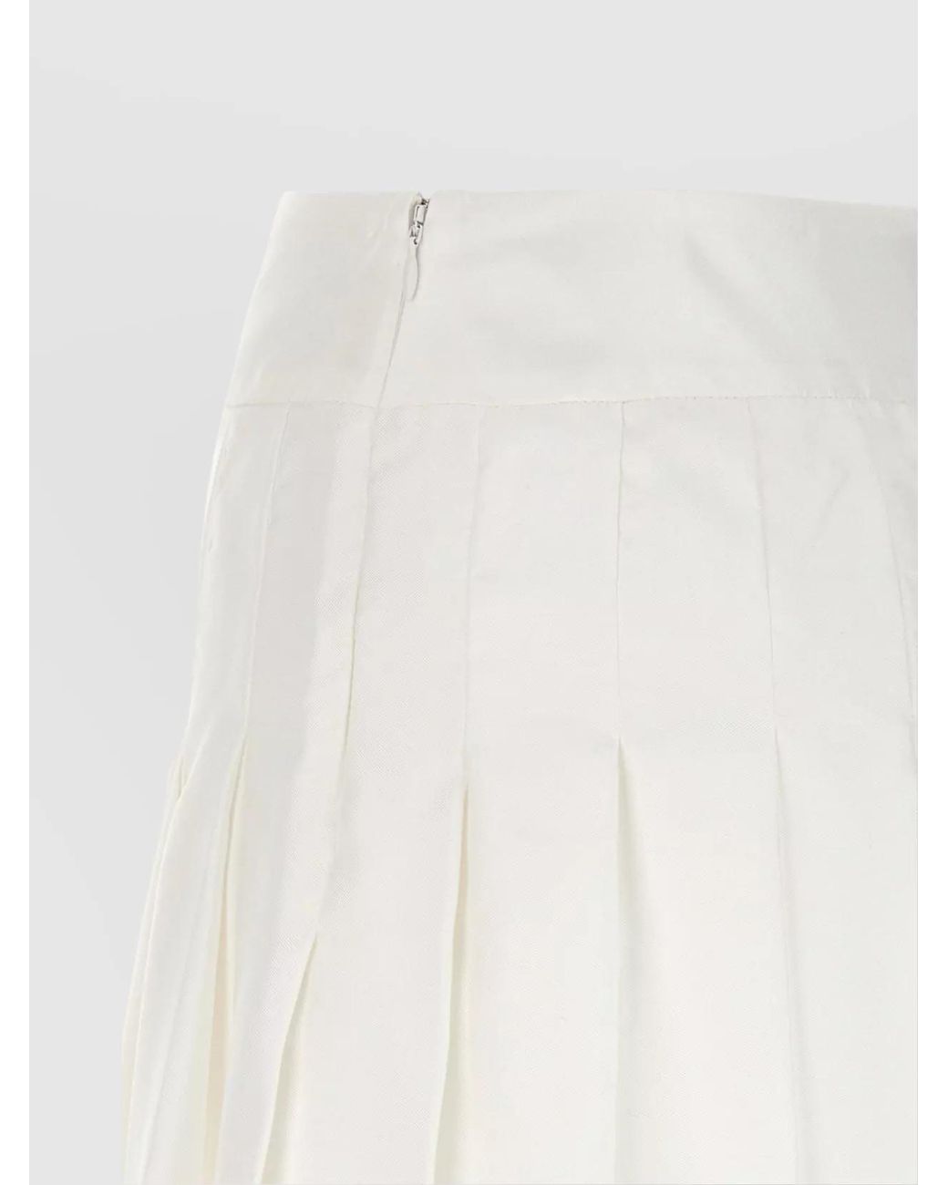 Casablanca White Silk Pleated Skirt
