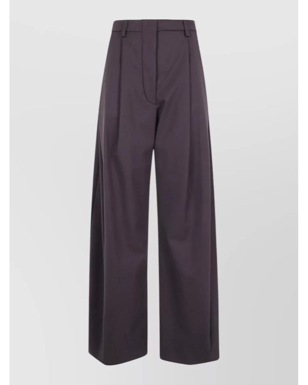 Thelatest Purple Pleated Wide-Leg Trousers