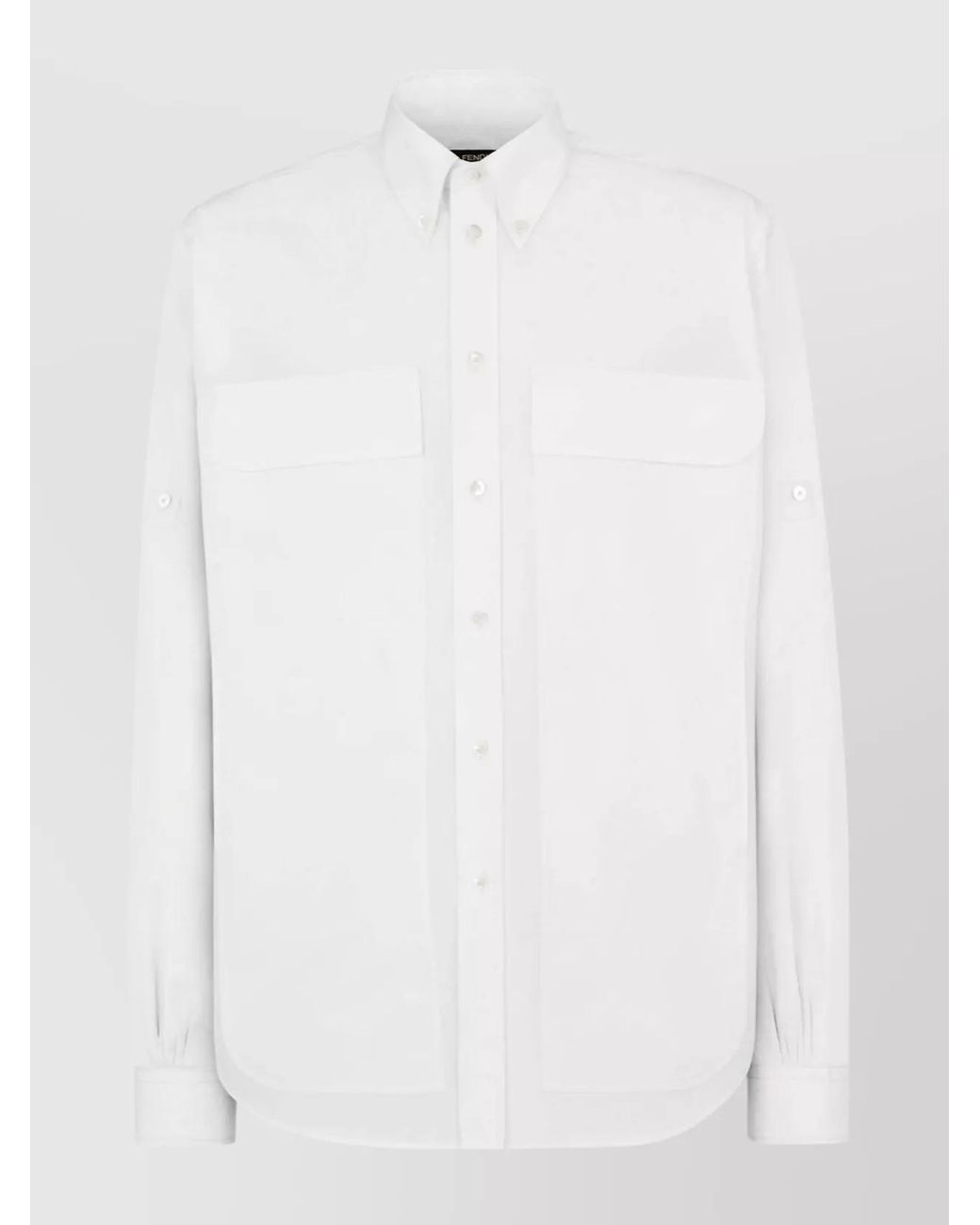 Fendi White Cotton Logo Shirt for men