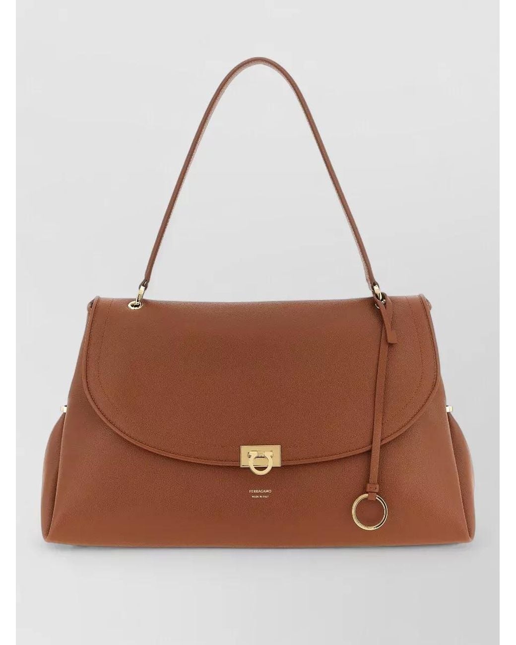 Ferragamo Brown Studio Bag Large Leather Tote Bag