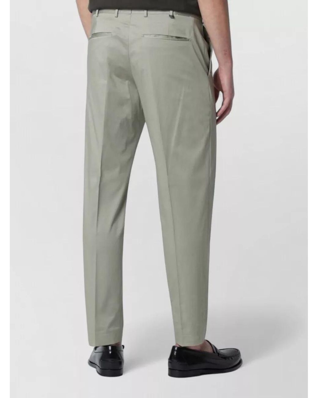 PT Torino Gray Cotton-Blend Straight-Leg Trousers for men