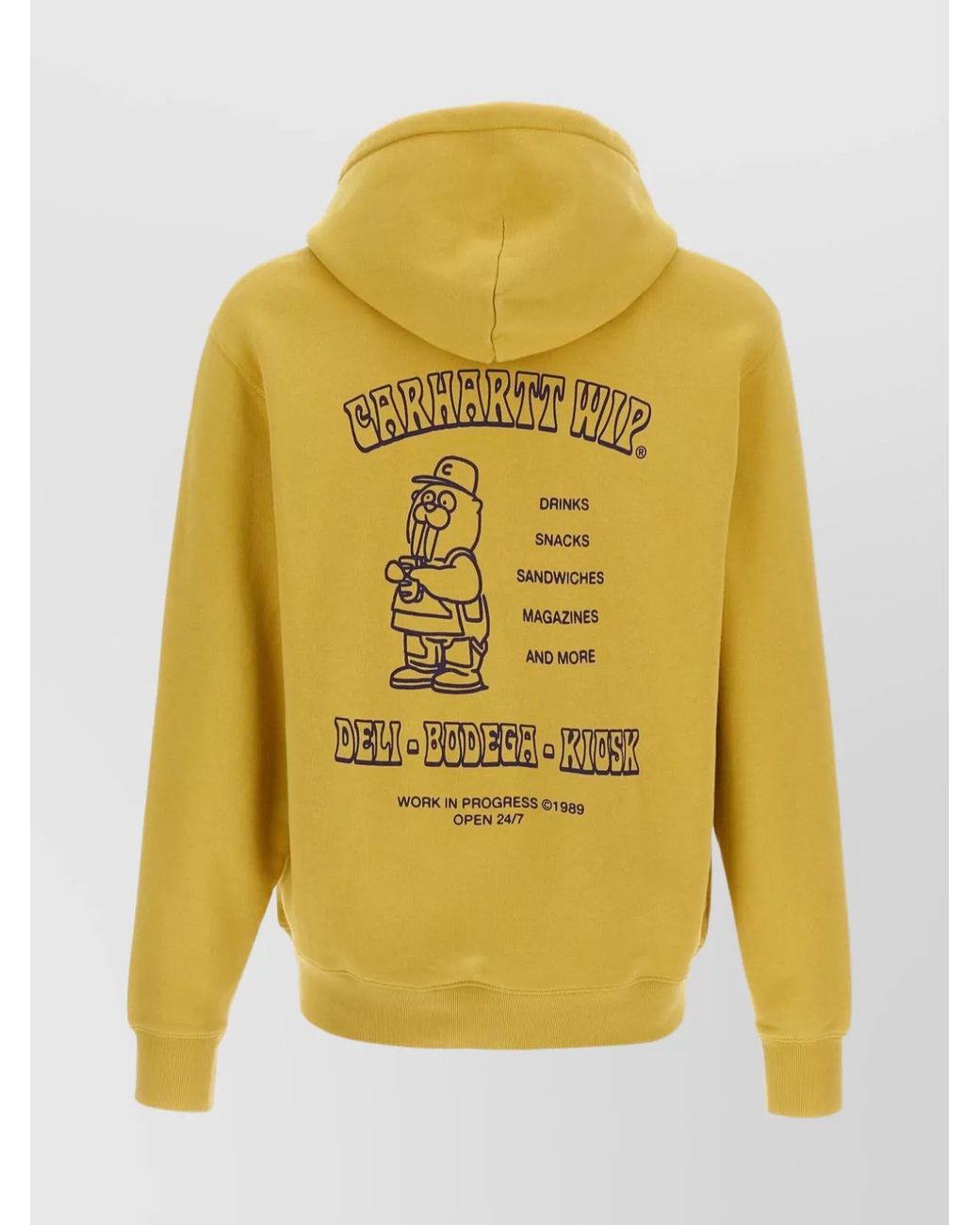 Carhartt Yellow Cotton Printed Hoodie for men