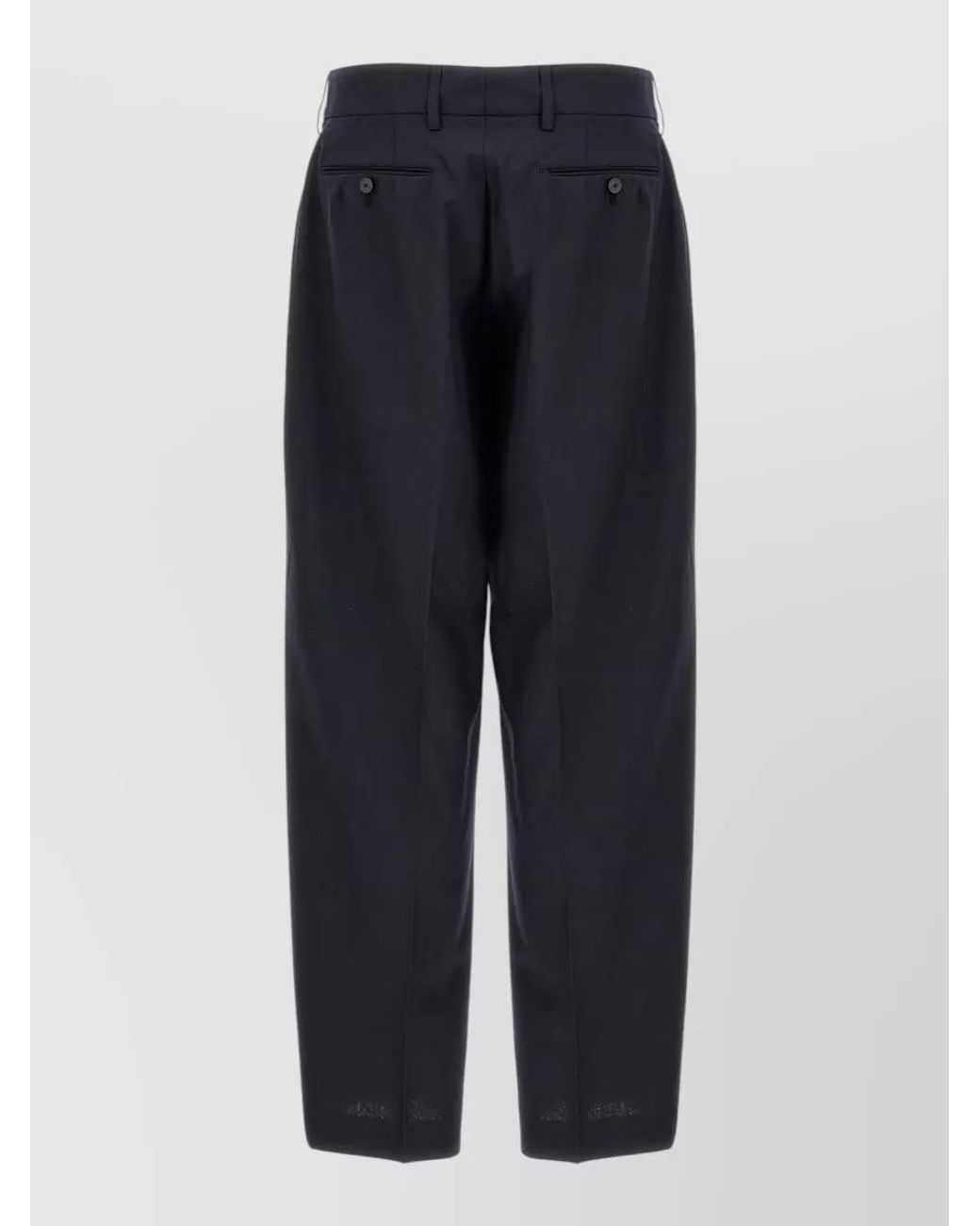 Cellar Door Blue Wool-Blend Pleated Straight-Leg Trousers for men