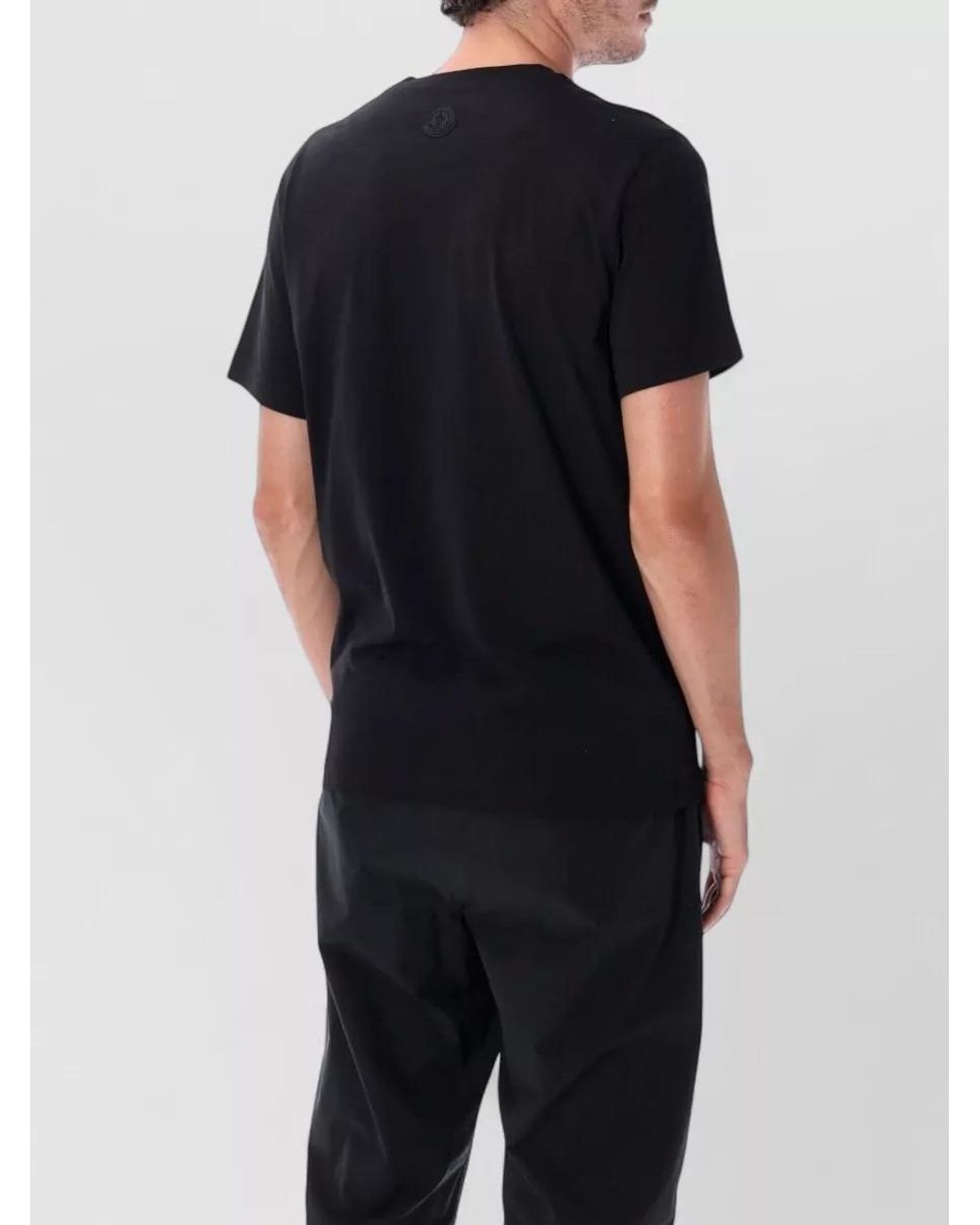Moncler Black Cotton Regular-Fit Short-Sleeve T-Shirt for men