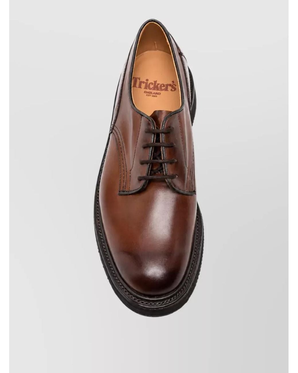 Tricker's Brown Leather Derby Shoes for men