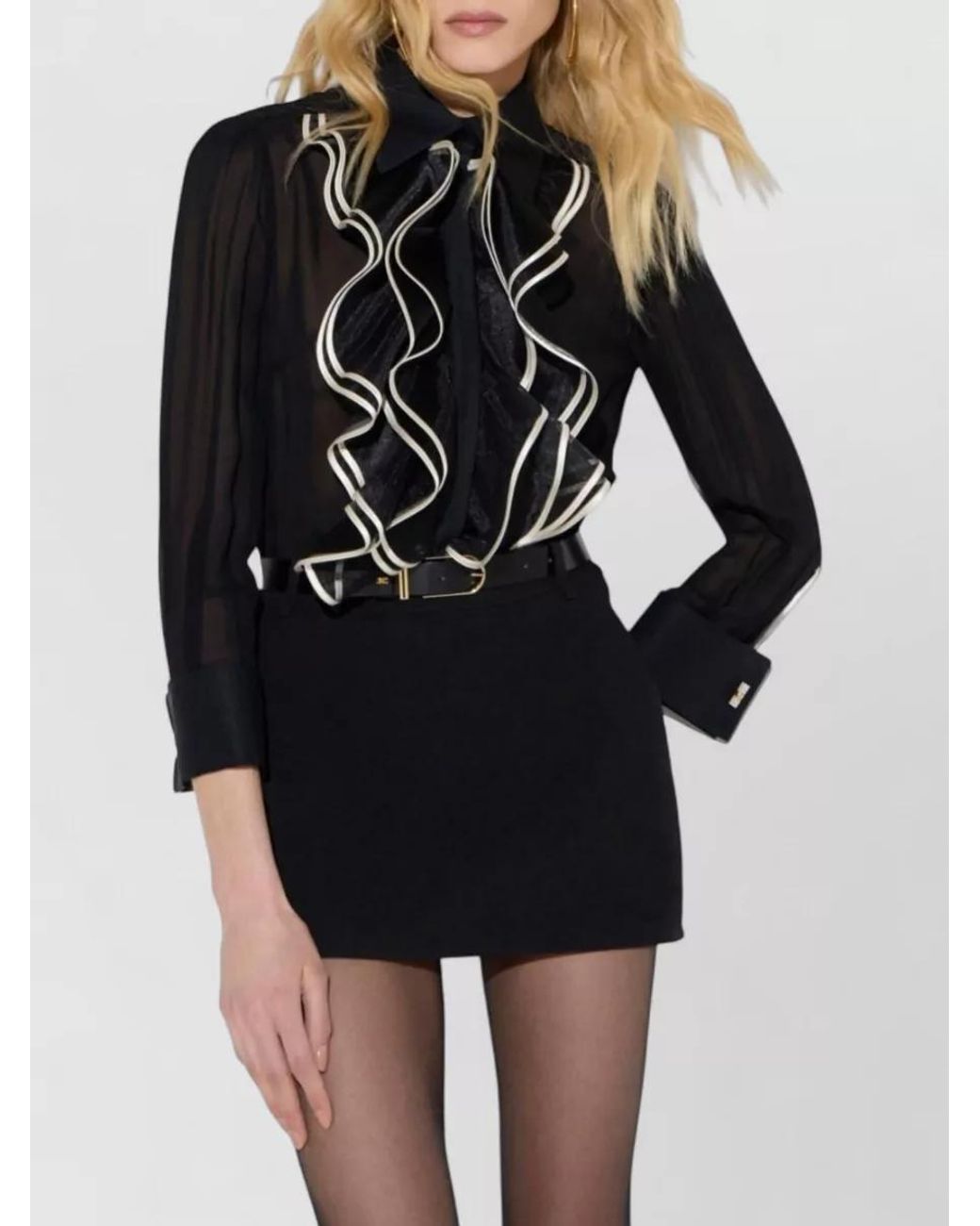 Elisabetta Franchi Black Printed Blouse