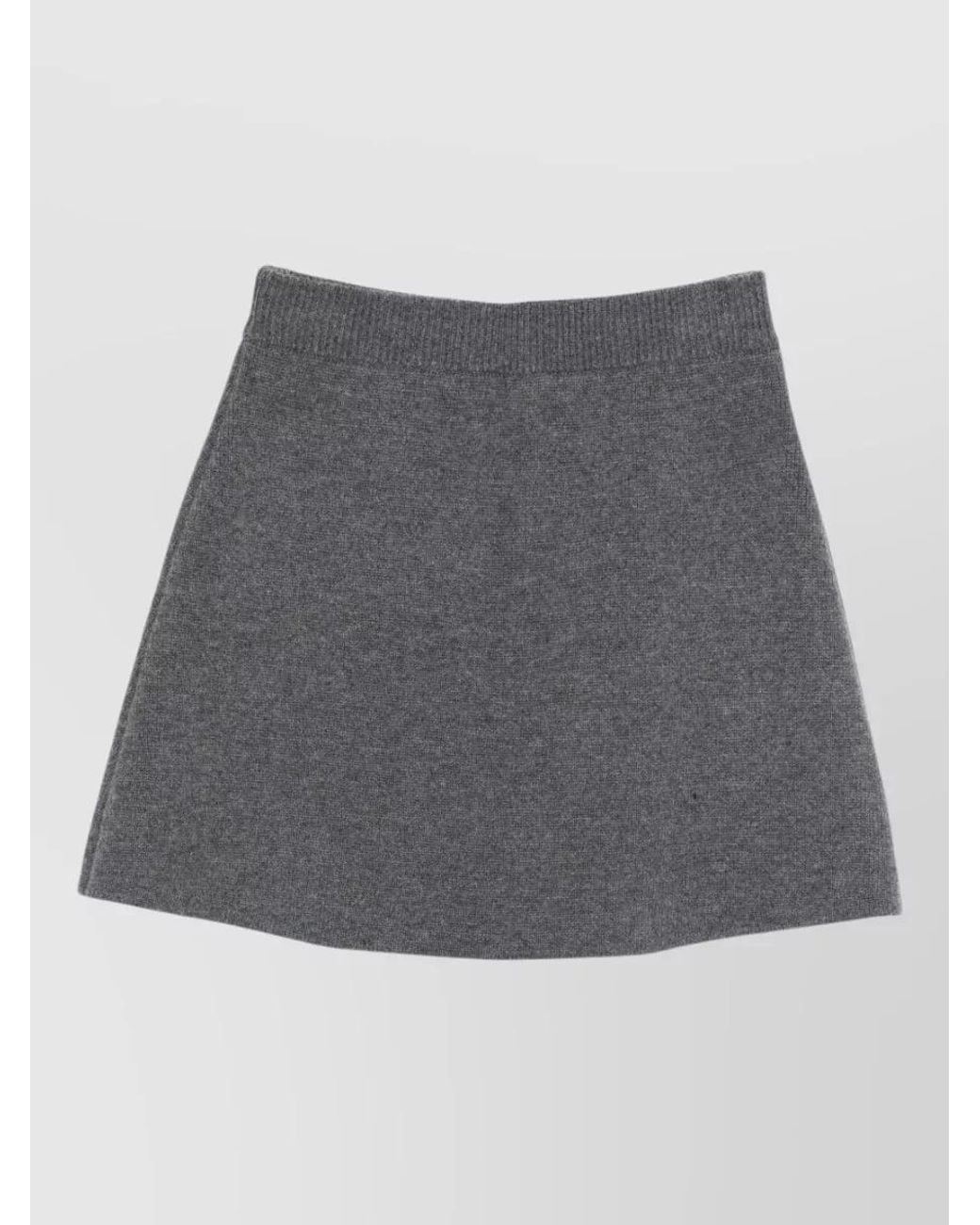 Lisa Yang Gray Cashmere Knitted Mini Skirt