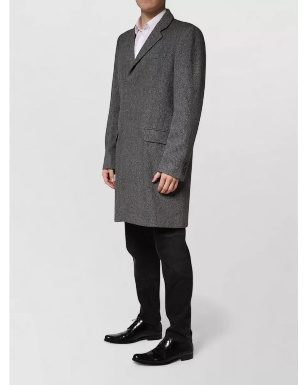 Dolce & Gabbana Gray Single Breasted Coat for men