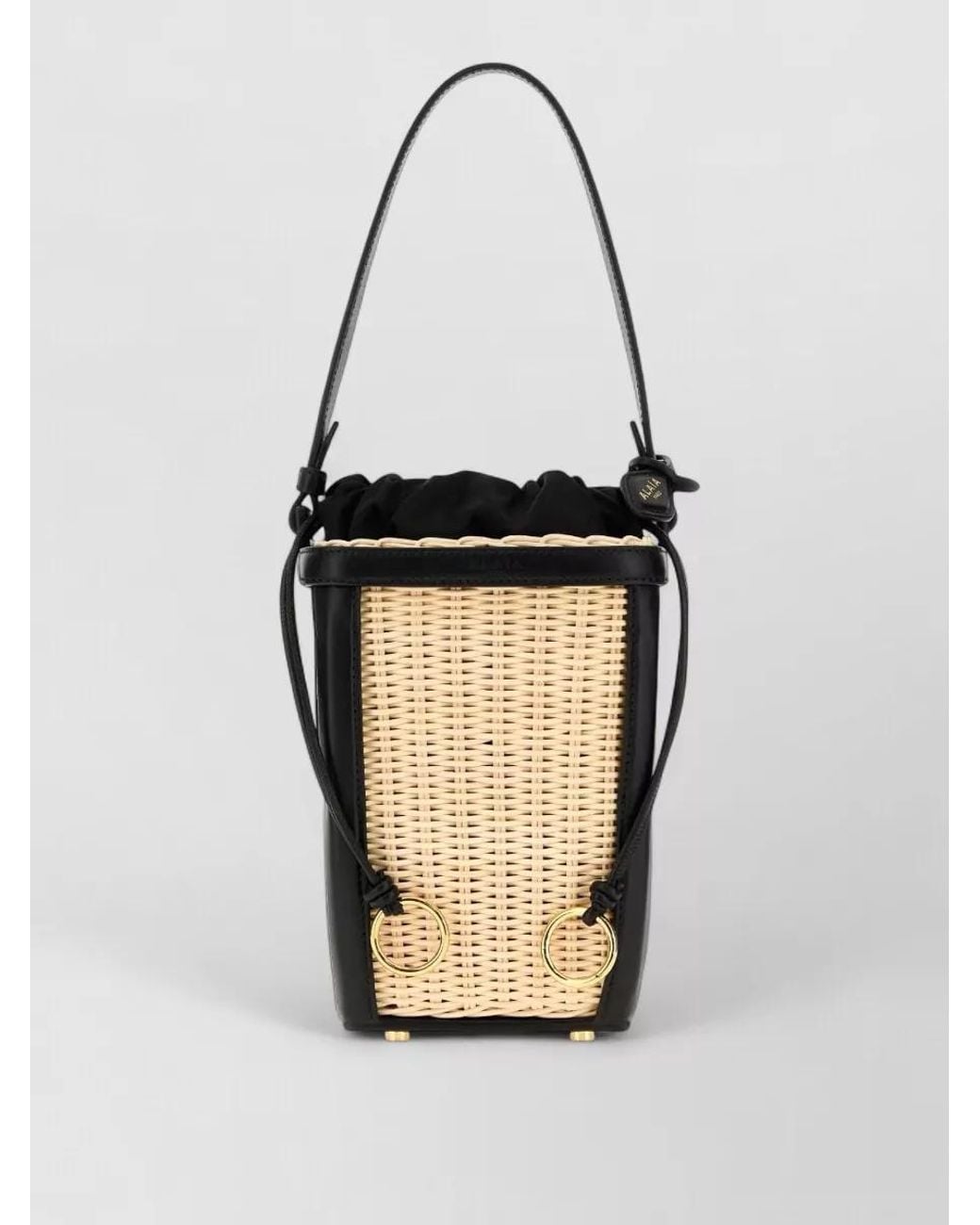 Alaïa White Wicker And Leather Small Bucket Bag