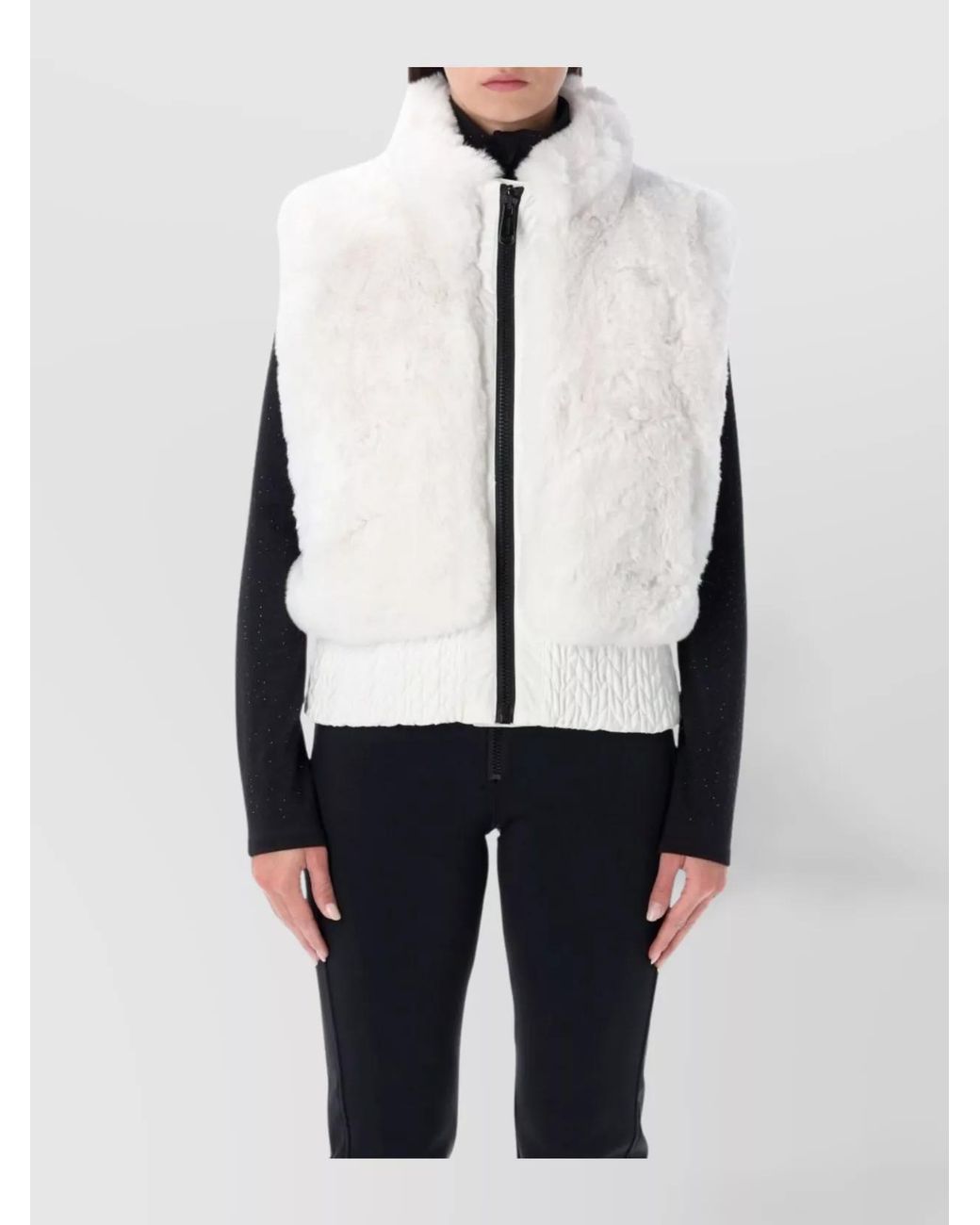 Goldbergh White Reversible Quilted Faux Fur Vest