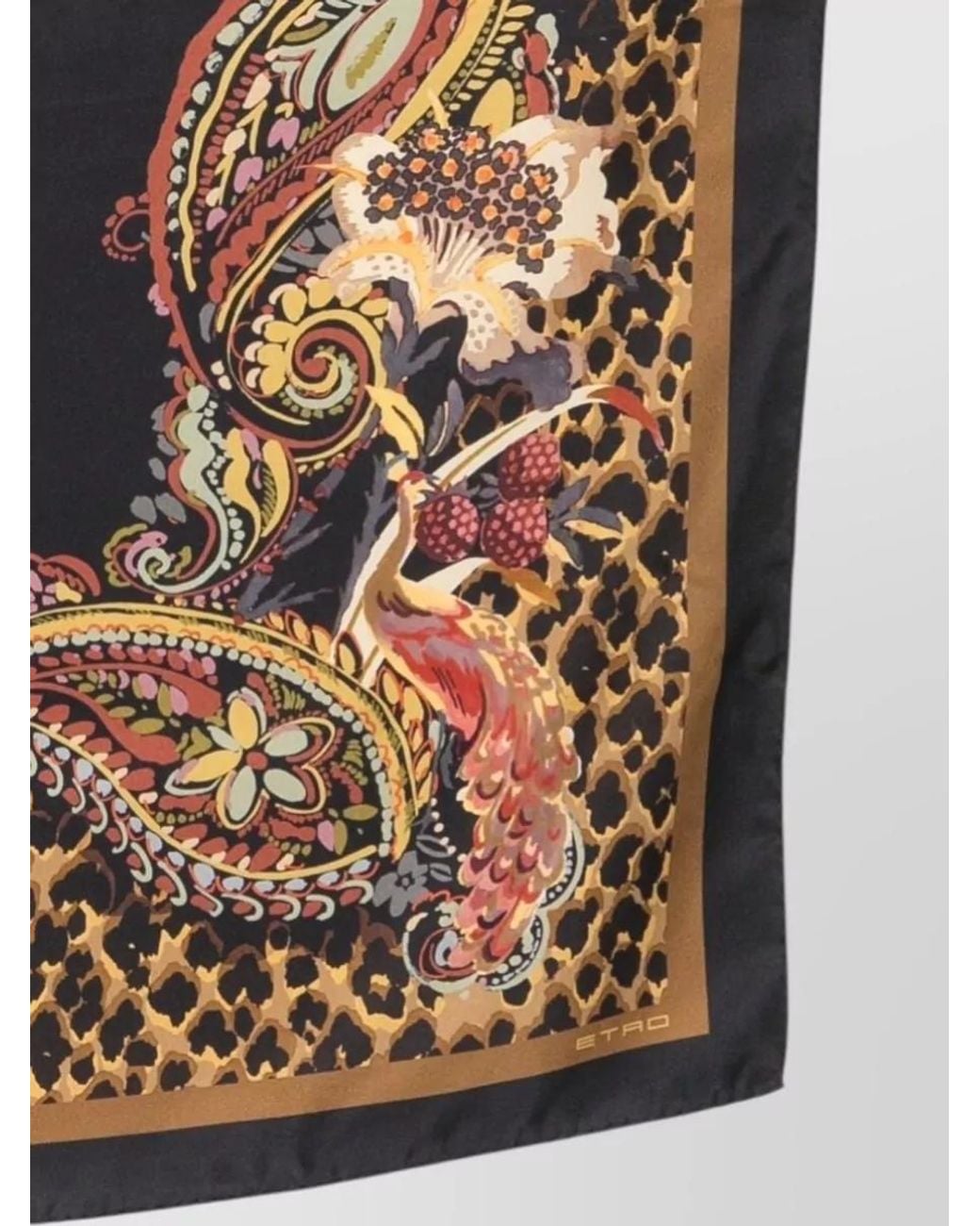 Etro Metallic Silk Printed Foulard
