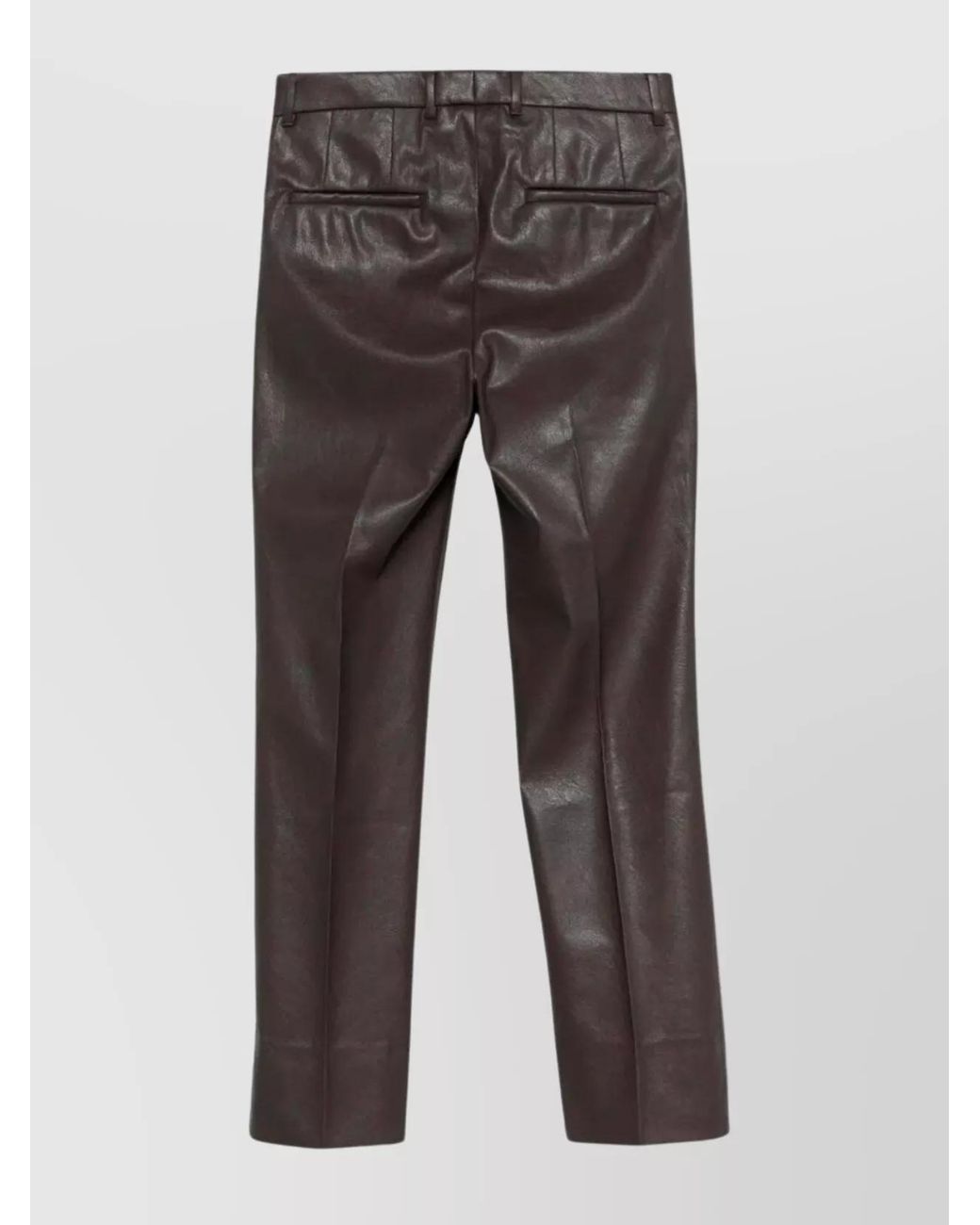 Incotex Gray Faux Leather Slim-Fit Straight Trousers
