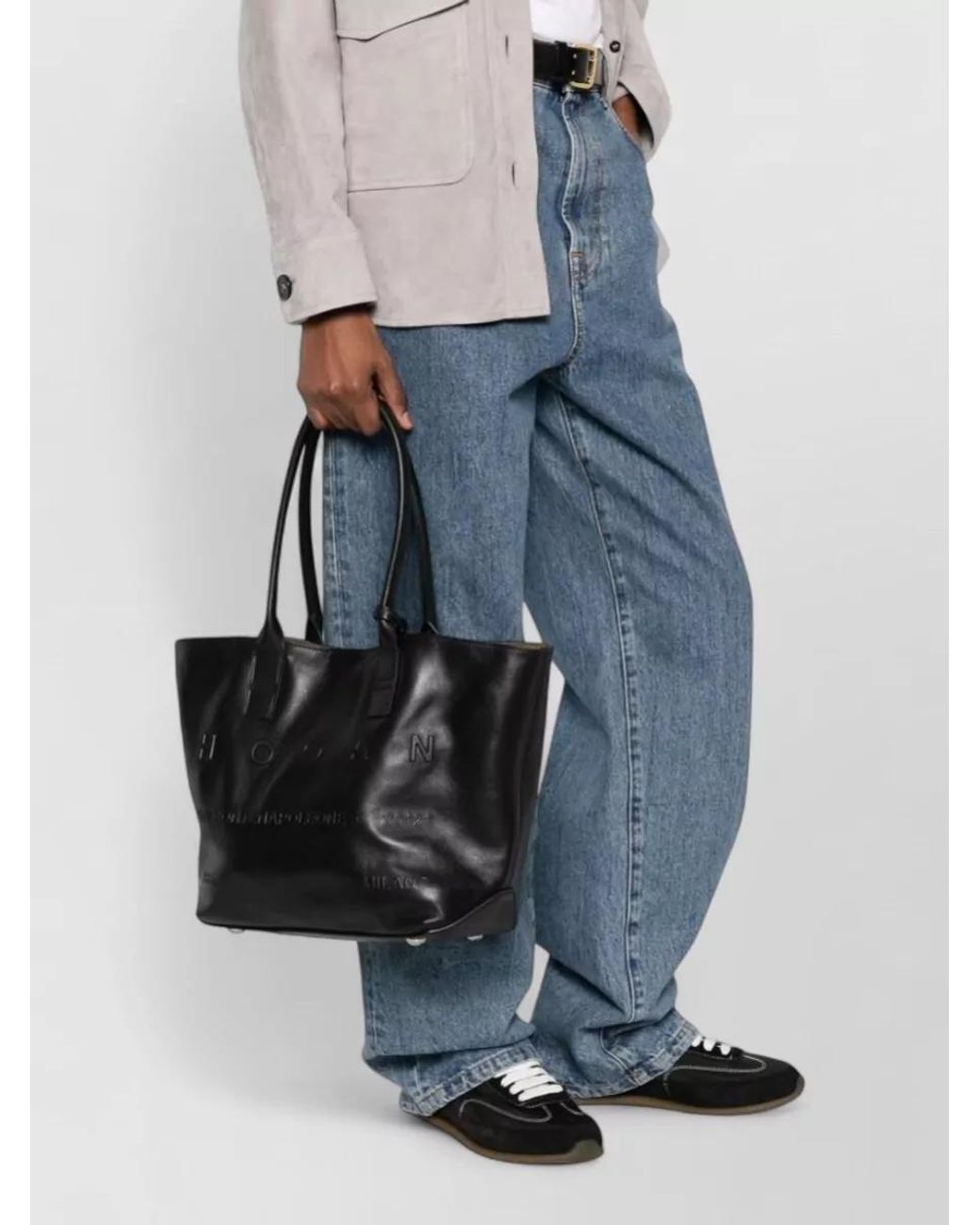 Hogan Black H-Bag Small Leather Tote Bag