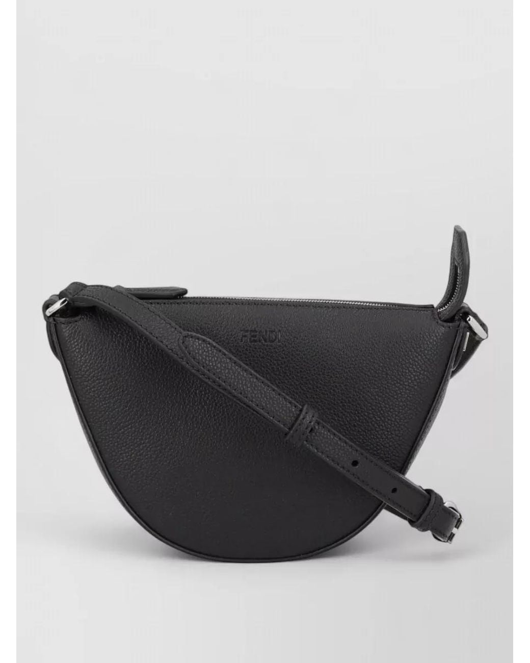 Fendi Black Calf Leather Melon Mini Clutch Bag for men
