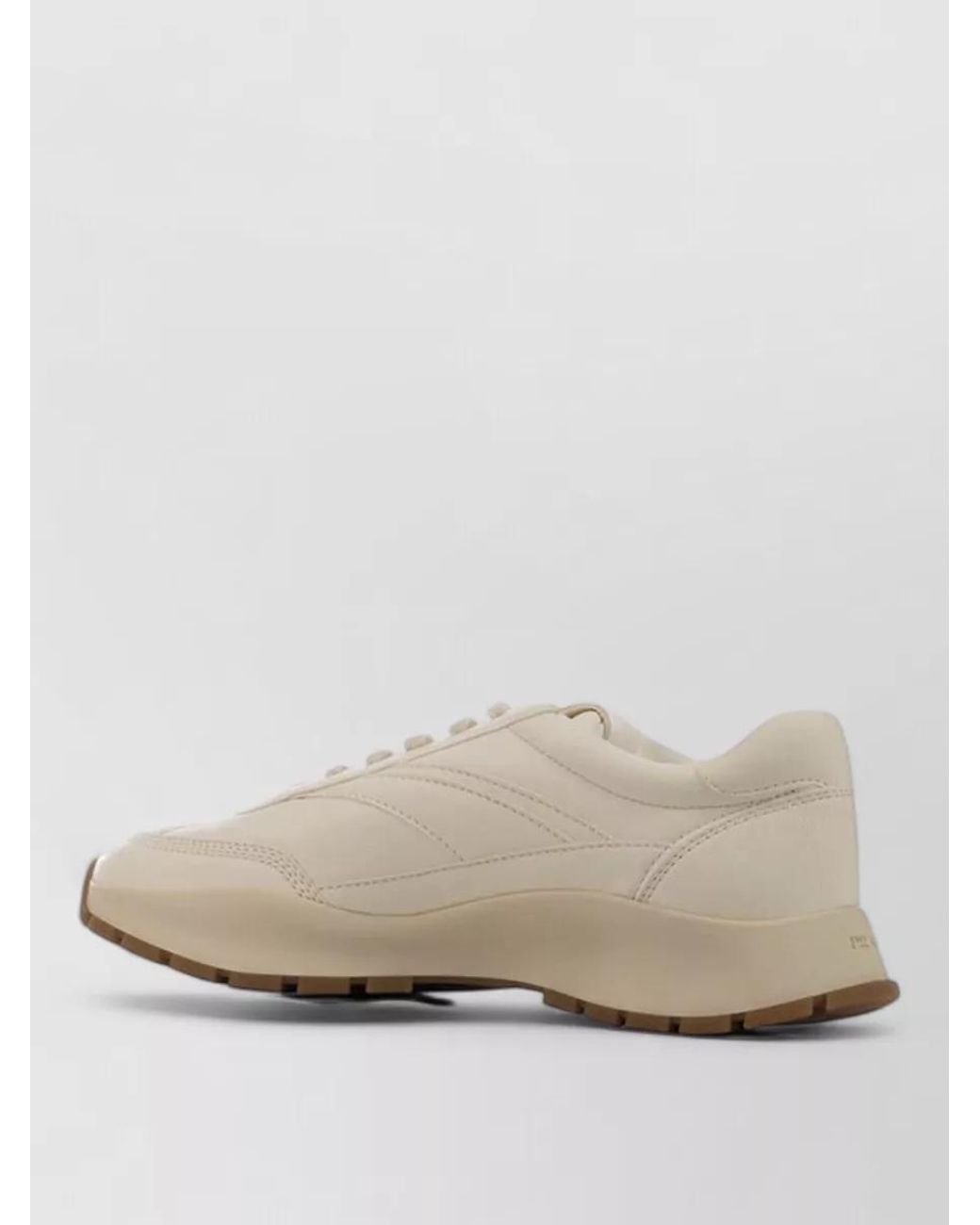 Prada Natural Leather Lace-Up Sneakers