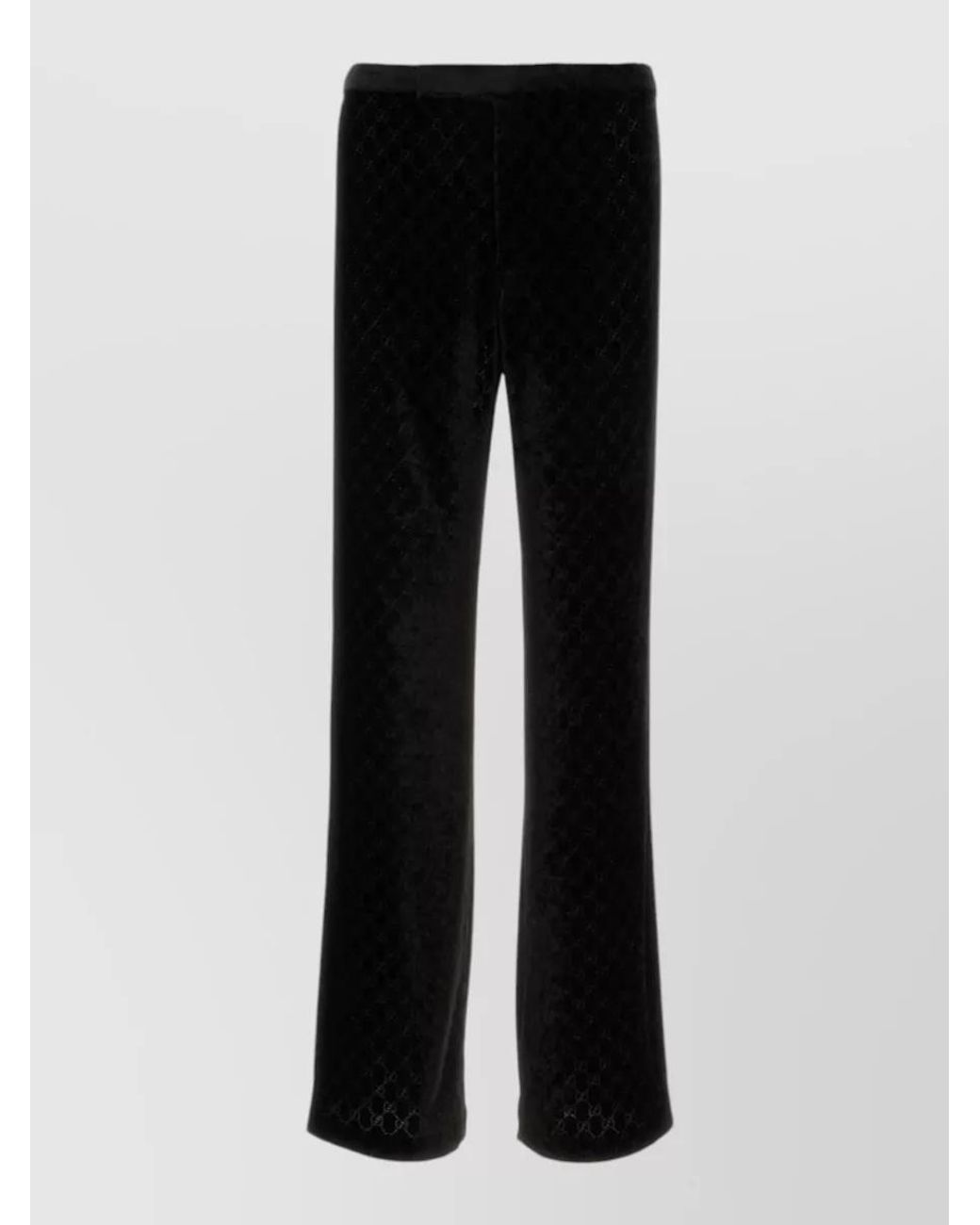 Gucci Black Velvet Straight-Leg Tailored Trousers for men