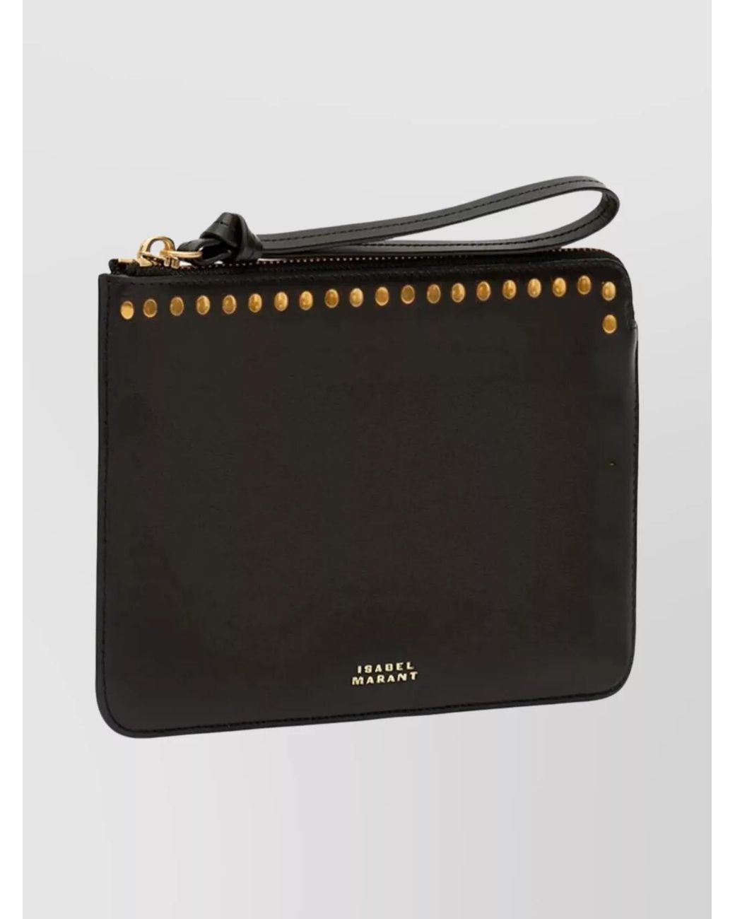 Isabel Marant Black Flat Pouch Leather Clutch Bag