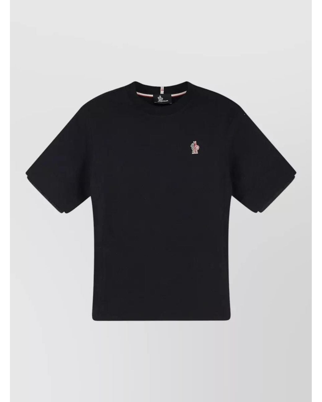 Moncler Black Cotton Crew Neck Short Sleeve T-Shirt