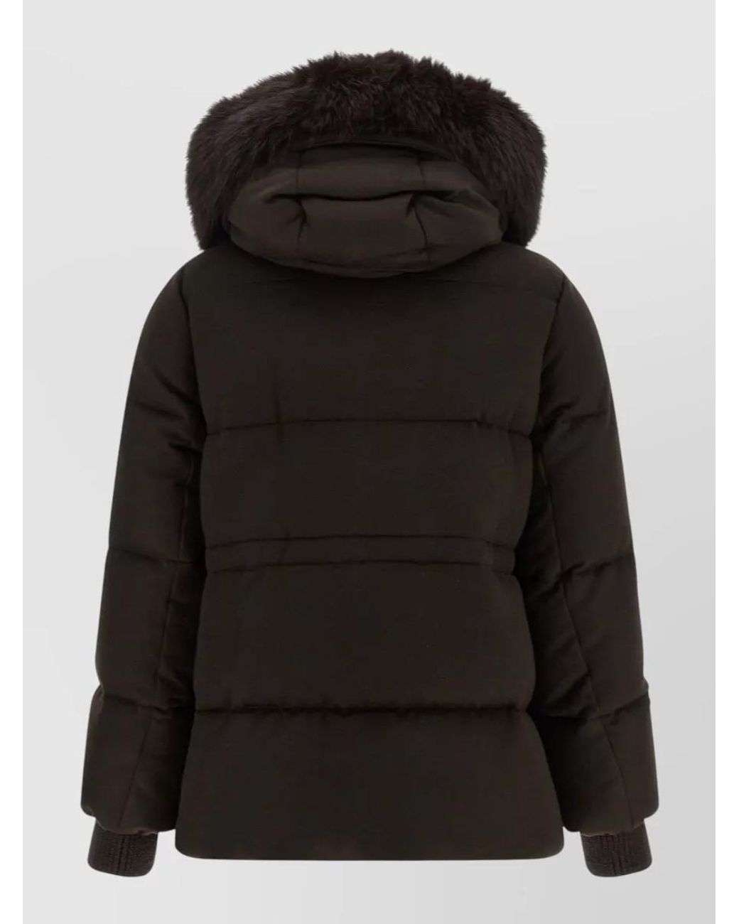 Moorer Black Wool Cashmere Quilted Down Coat