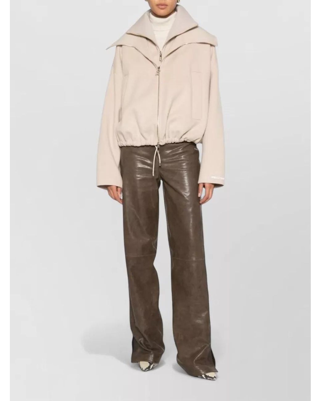 Sportmax Natural Virgin Wool Oversized Coat
