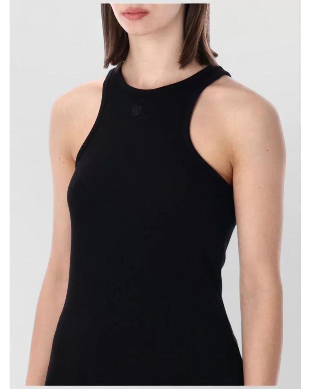 Anine Bing Black Ribbed Sleeveless Tank Top