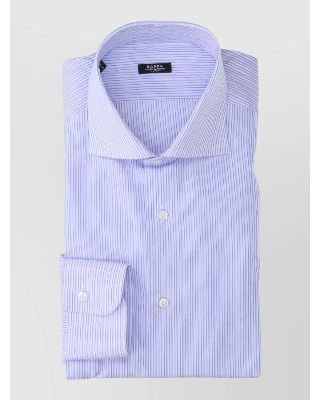 Barba Napoli Blue Cotton Casual Shirt for men