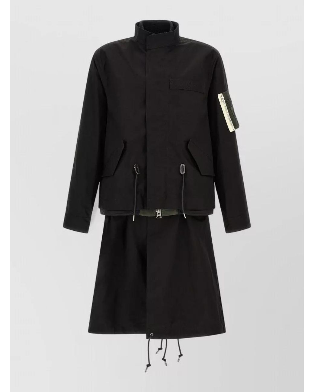 Sacai Black Nylon Bomber Jacket for men