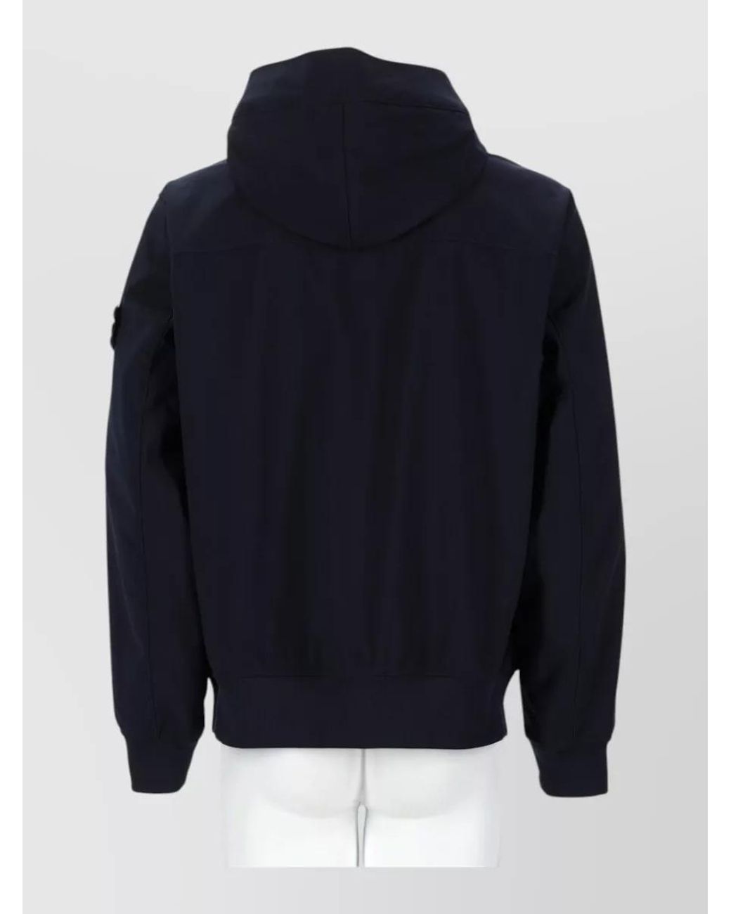 Stone Island Blue Hooded Raincoat for men