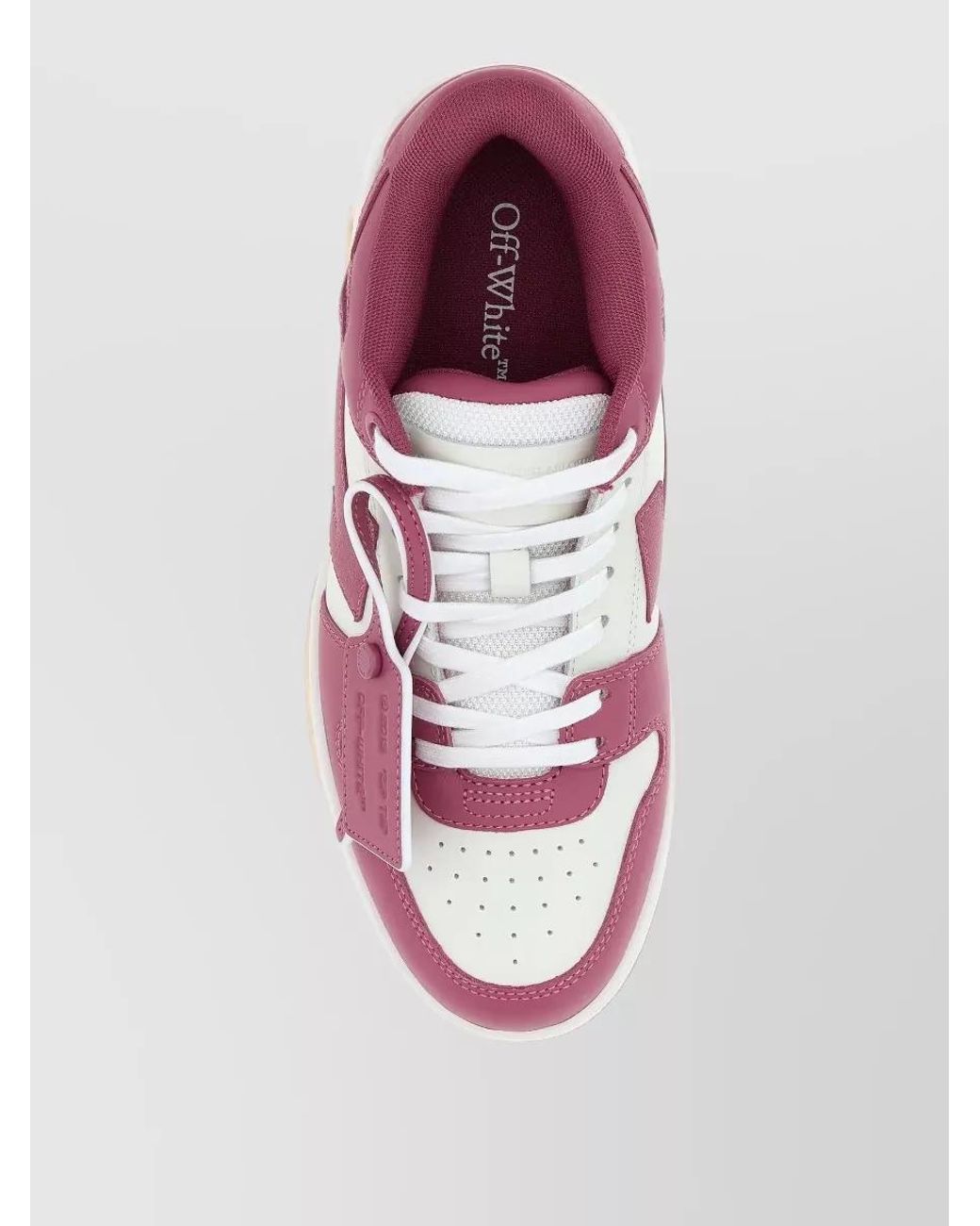 Off-White c/o Virgil Abloh Pink Leather Out Of Office Low-Top Sneakers