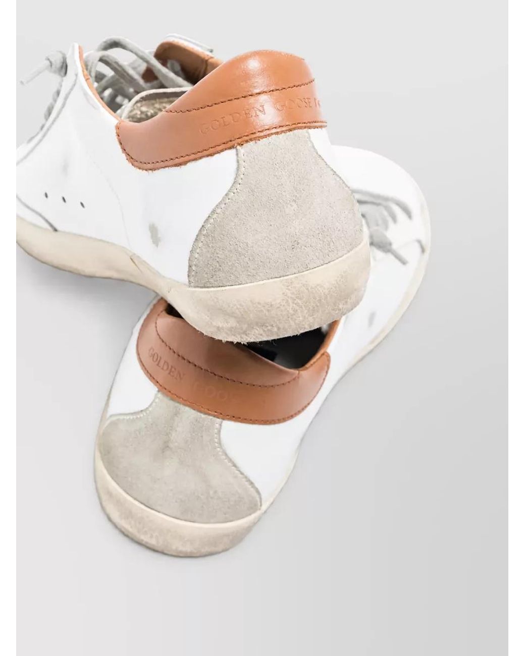 Golden Goose Deluxe Brand White Leather Lace-Up Sneakers