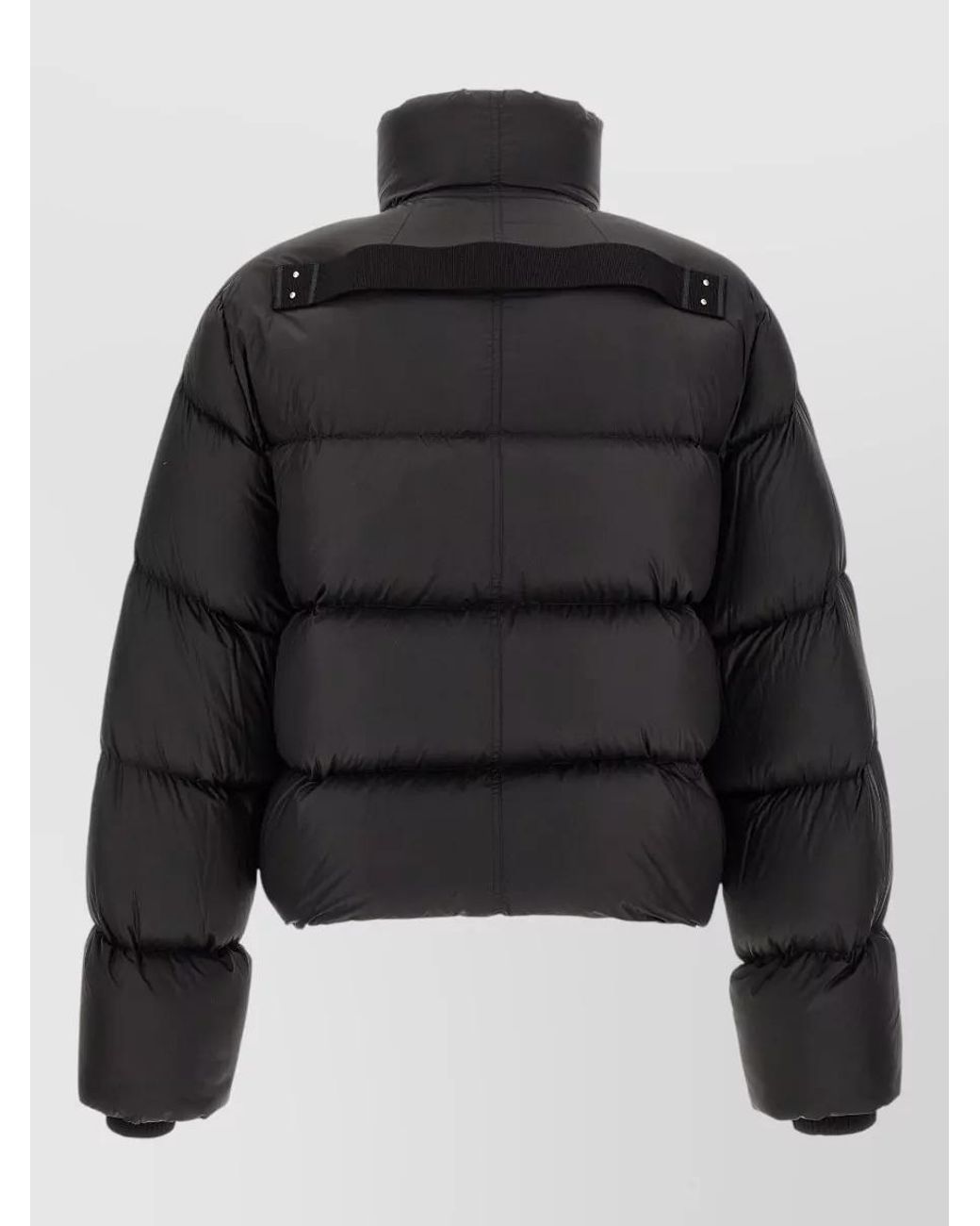 Rick Owens Black Down Cropped High-Neck Puffer Jacket for men