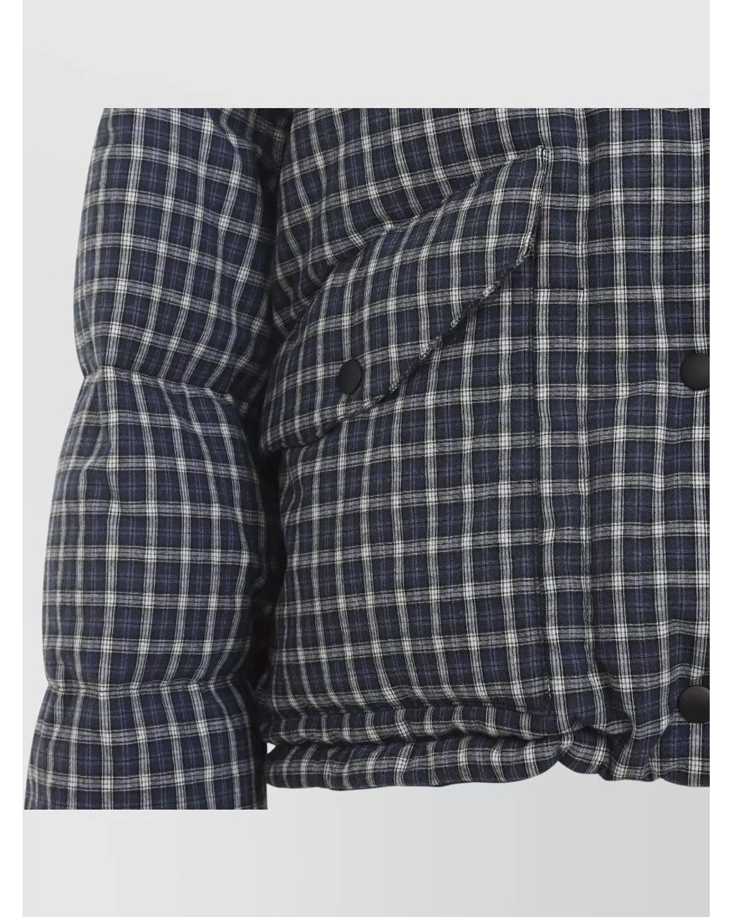 Miu Miu Blue Reversible Checked Down Puffer Jacket
