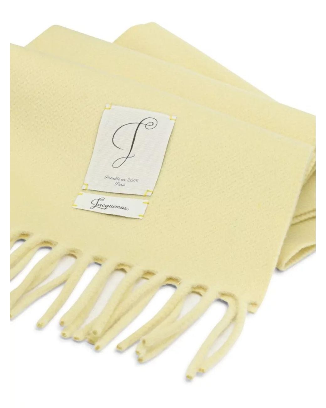 Jacquemus Yellow Fringed Wool Scarf for men