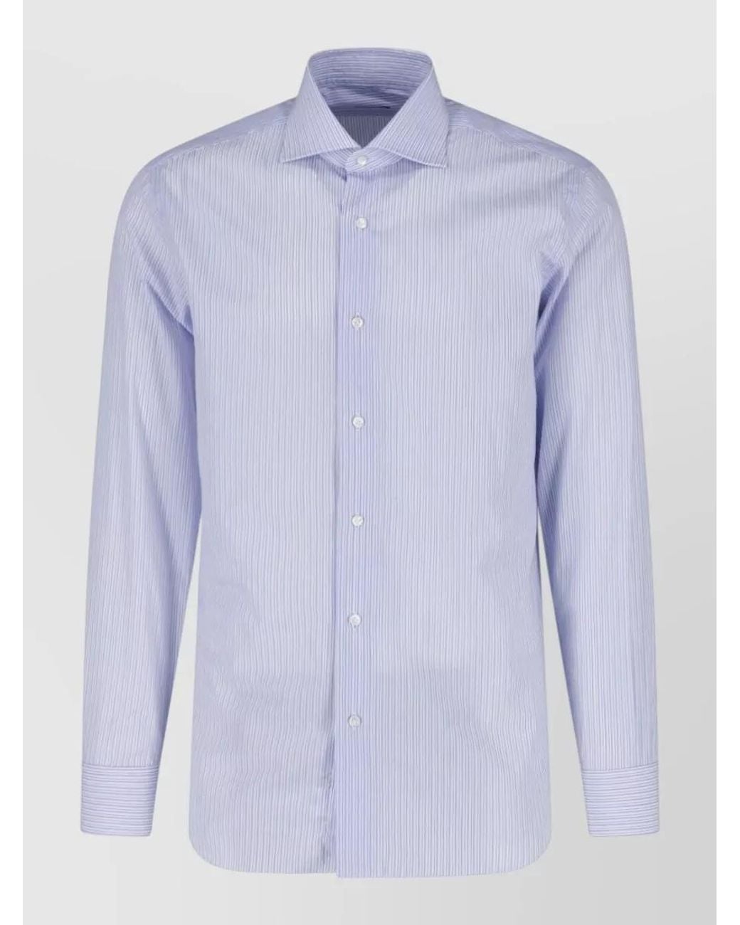 Barba Napoli Blue Cotton Casual Shirt for men