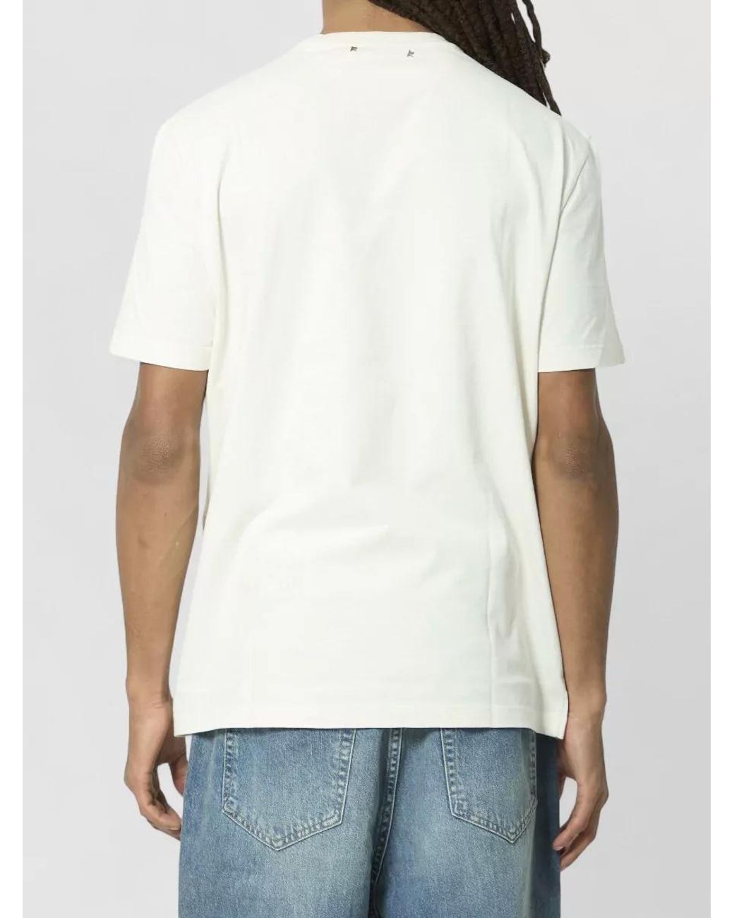 Golden Goose Deluxe Brand White Cotton Logo-Print Short-Sleeve T-Shirt for men