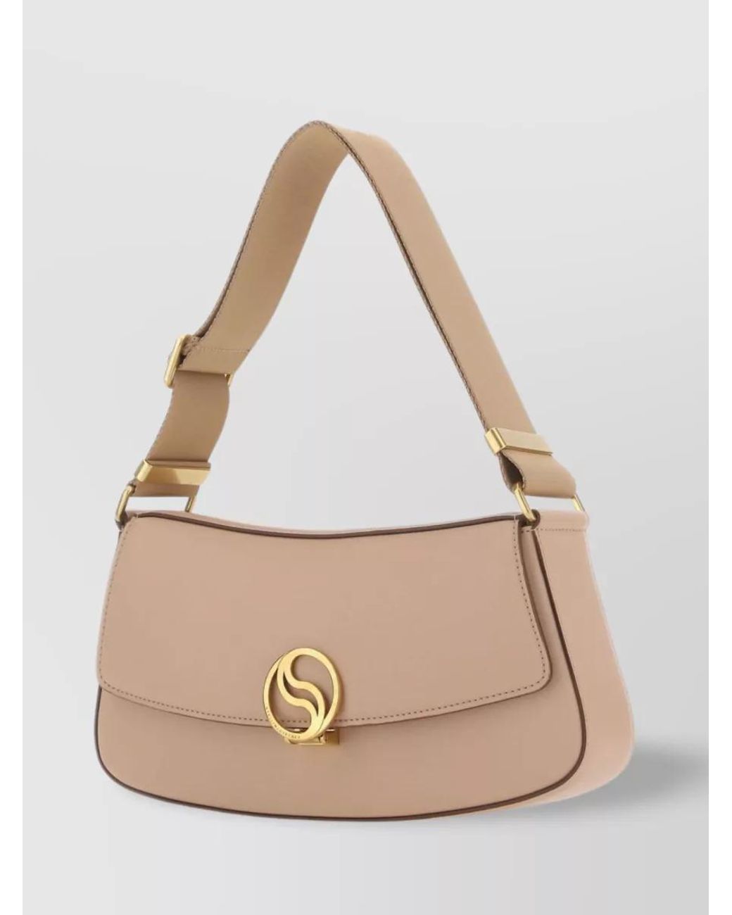 Stella McCartney Natural Curved Silhouette Matte Shoulder Bag