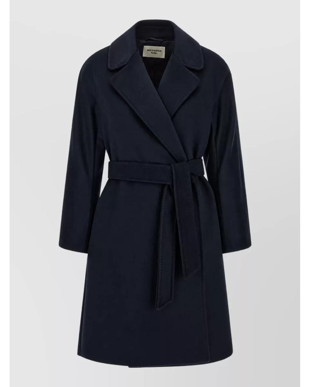 Weekend by Maxmara Blue Wool Belted Coat