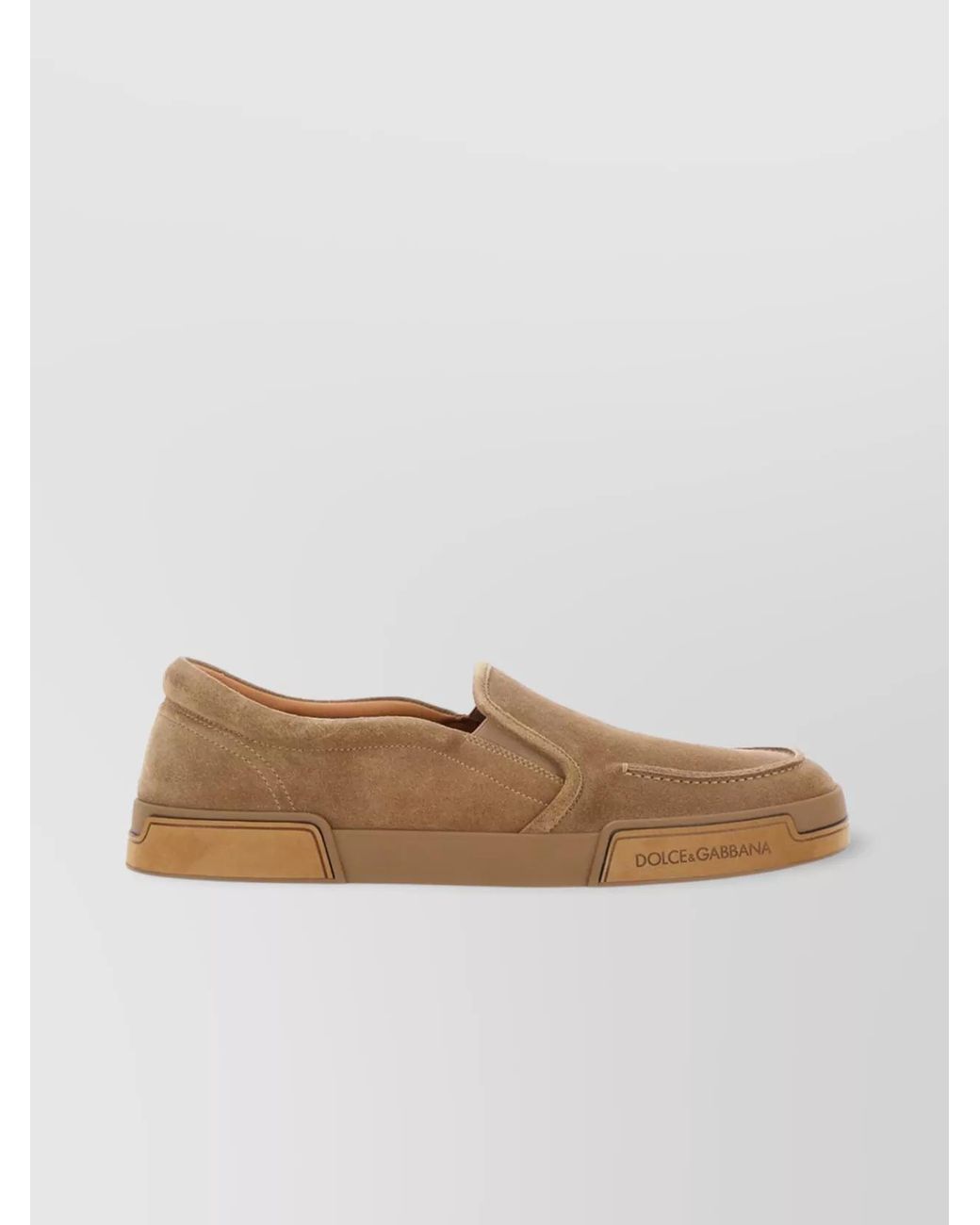 Dolce & Gabbana White Suede Slip-On Loafers for men