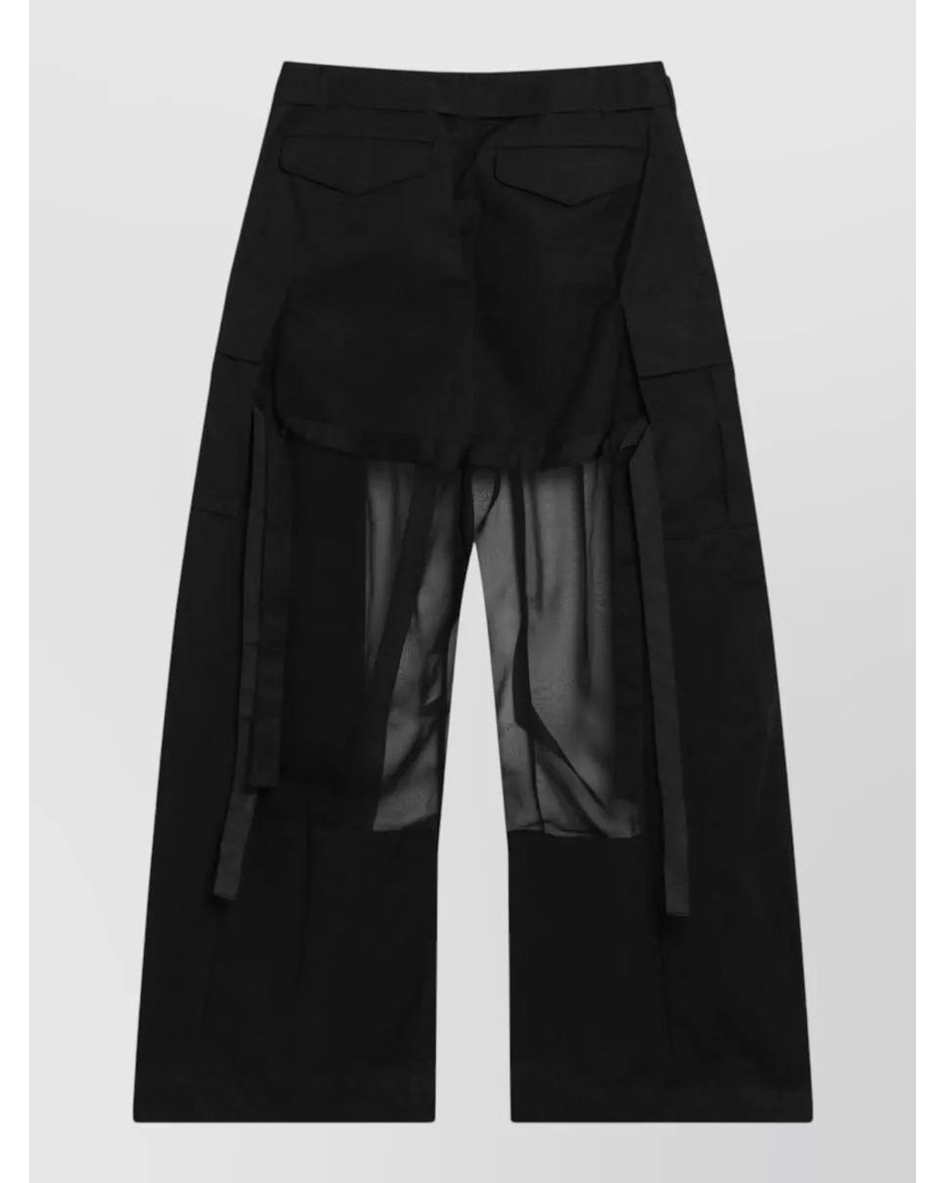 Sacai Black Wide-Leg Trousers