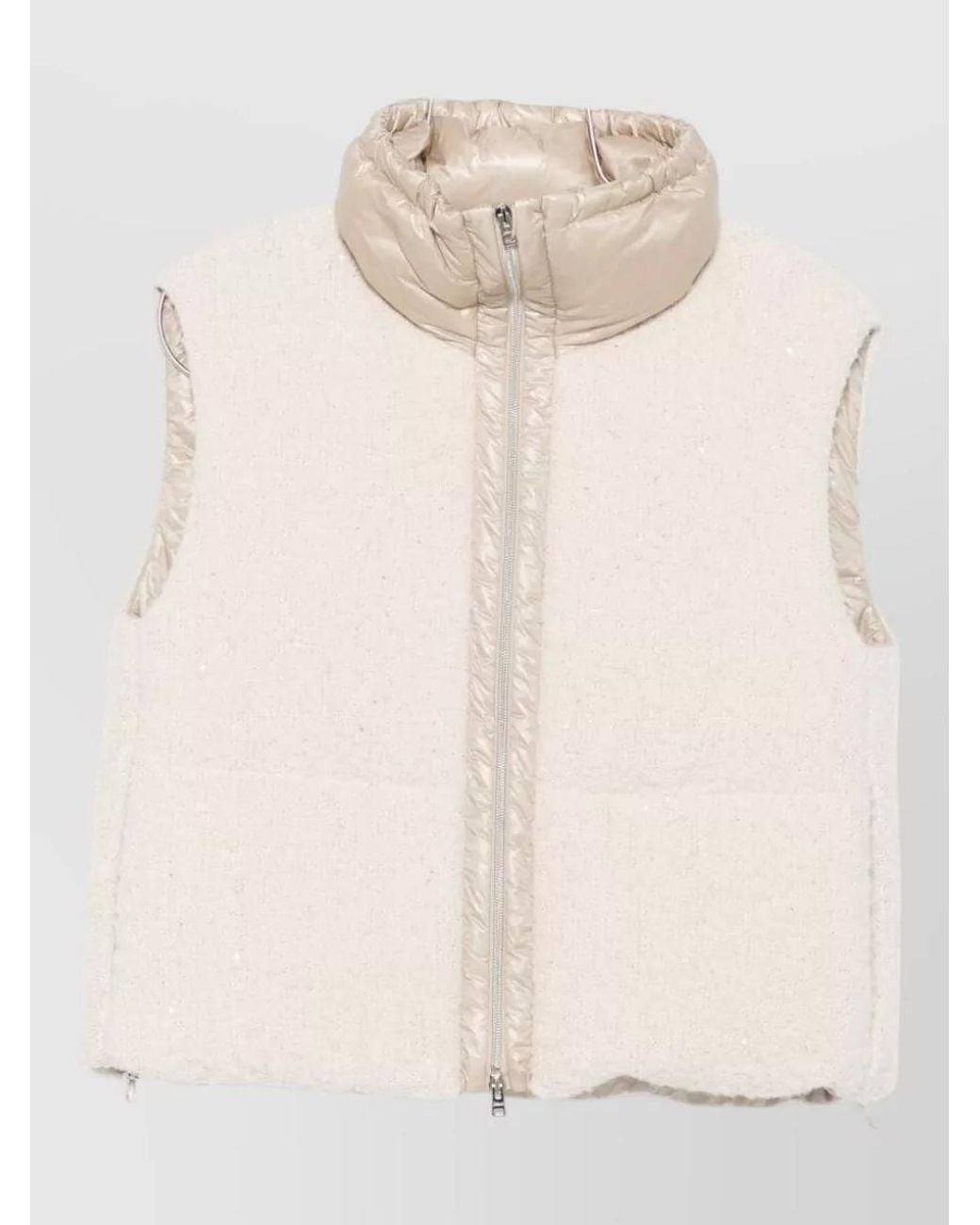 Herno Natural Sequin-Embellished Sleeveless Vest