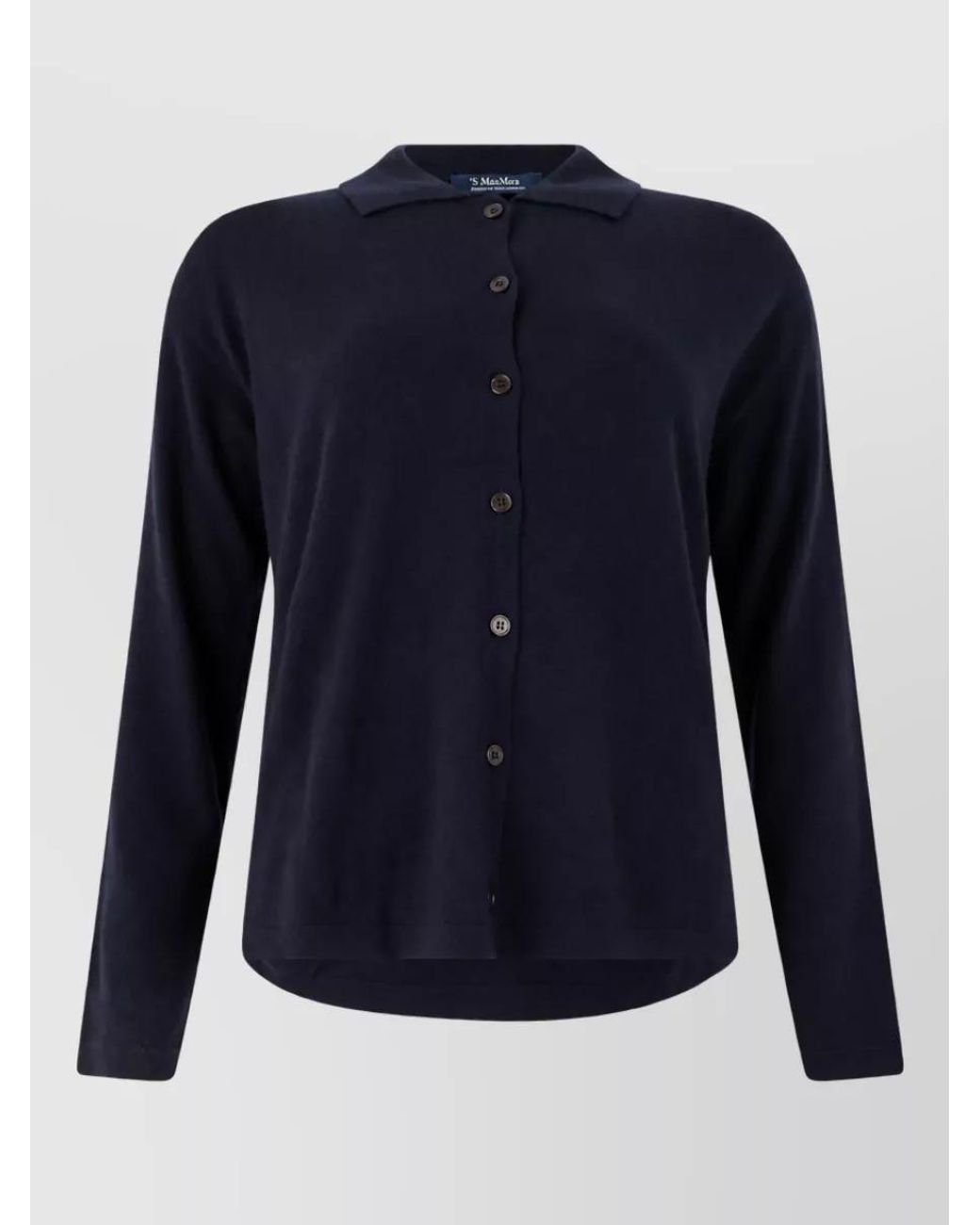 Max Mara Blue Wool Button-Up Cardigan