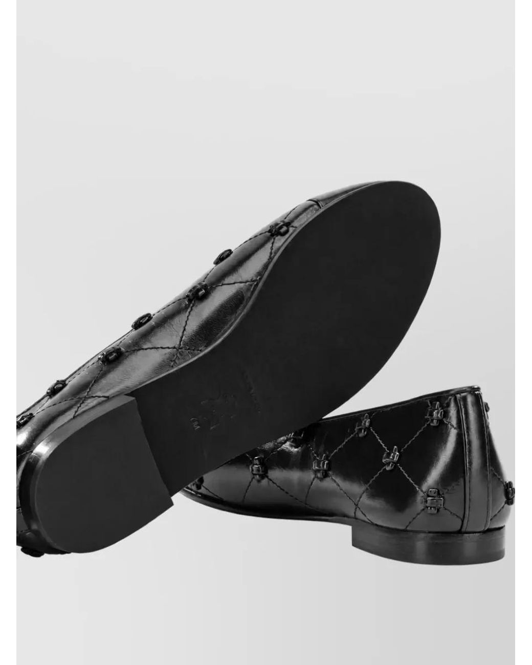 Tory Burch Black Leather Cap-Toe Ballerina Flats