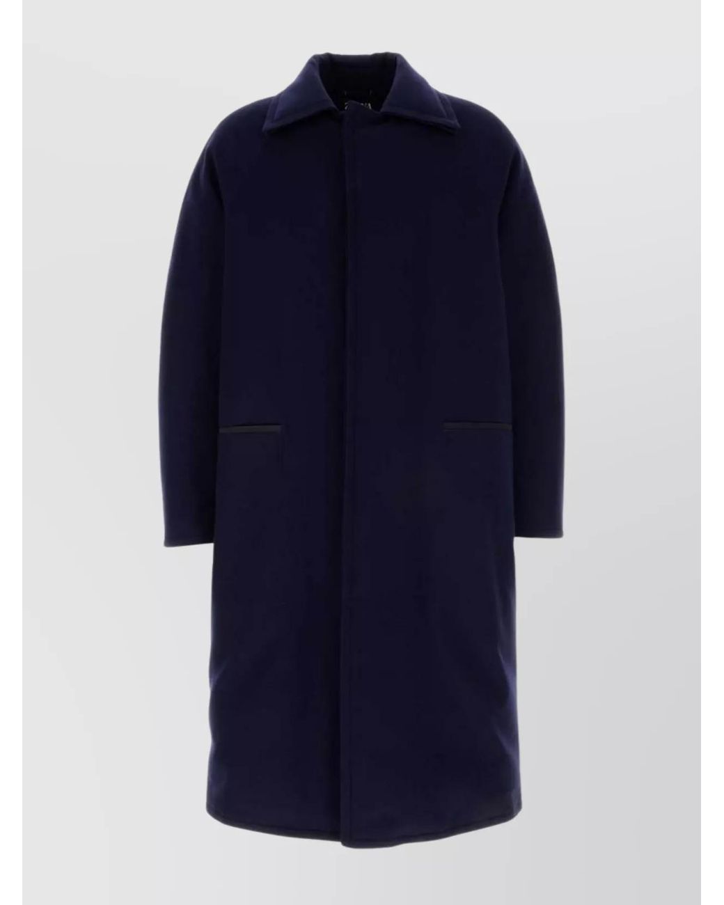 Zegna Blue Cashmere Single Breasted Coat for men