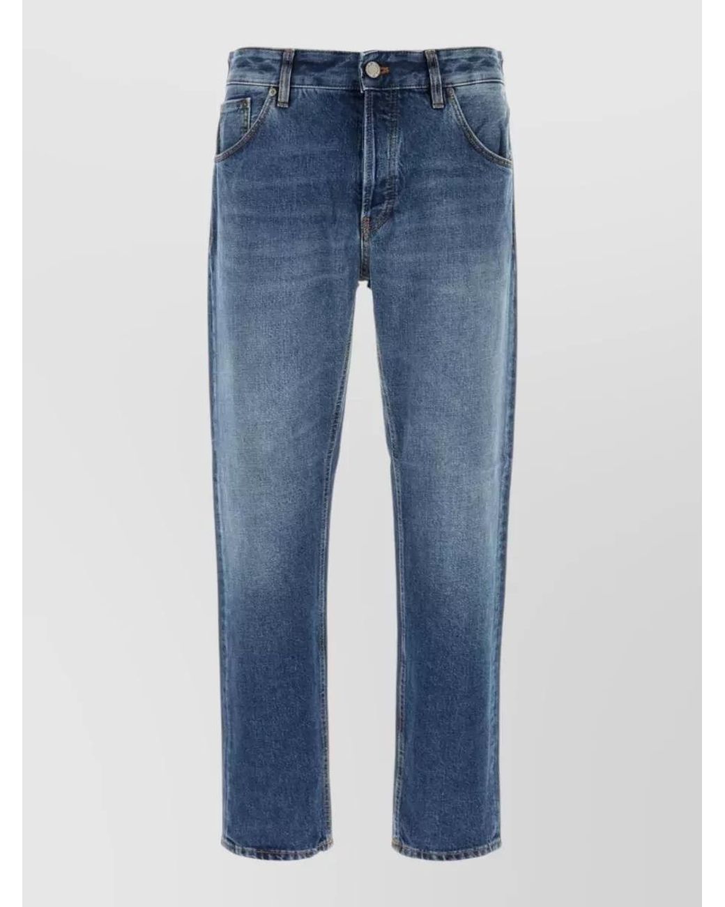 PT Torino Blue Denim Straight-Leg Trousers for men
