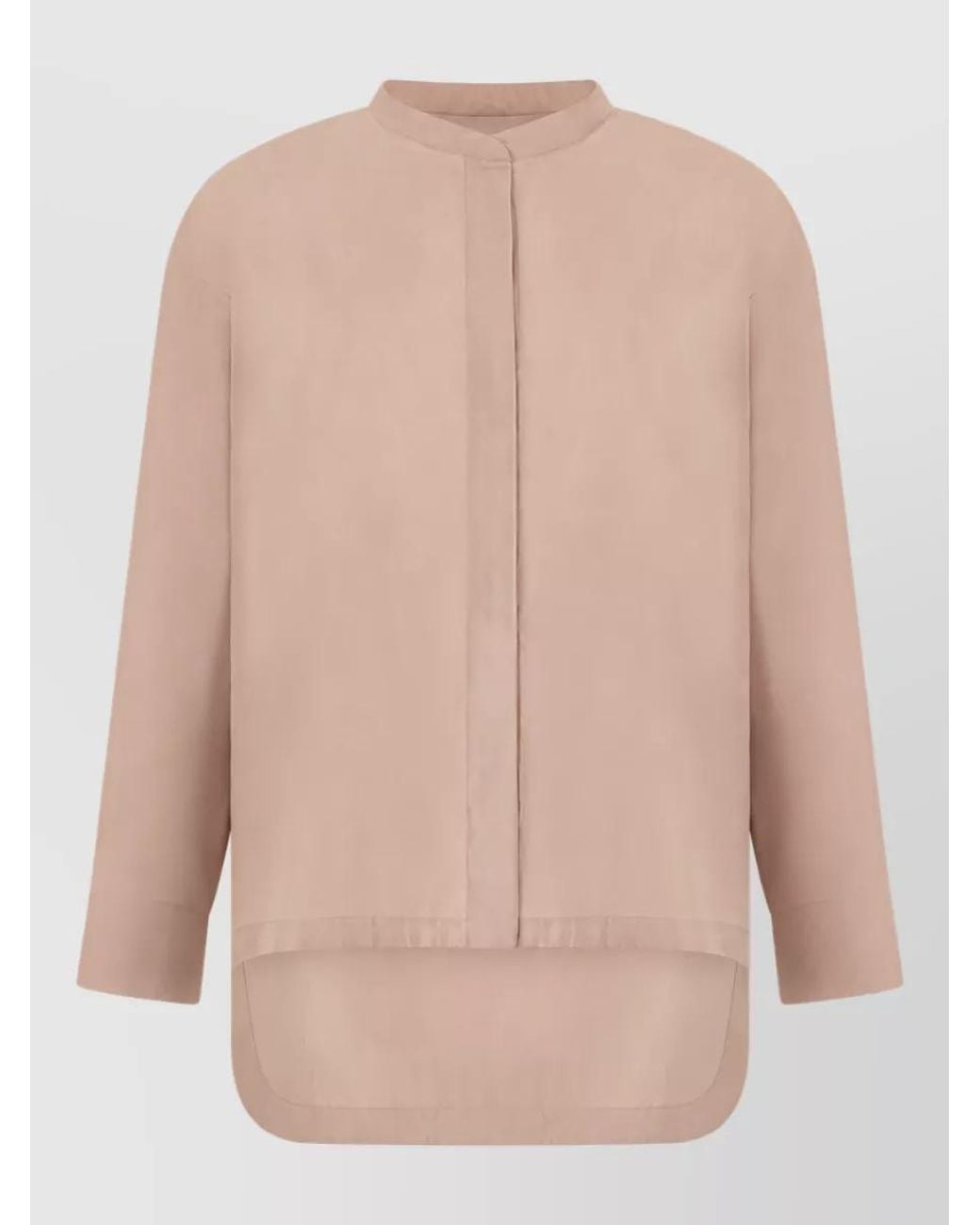 Max Mara Pink Silk Blend Long Sleeve Blouse