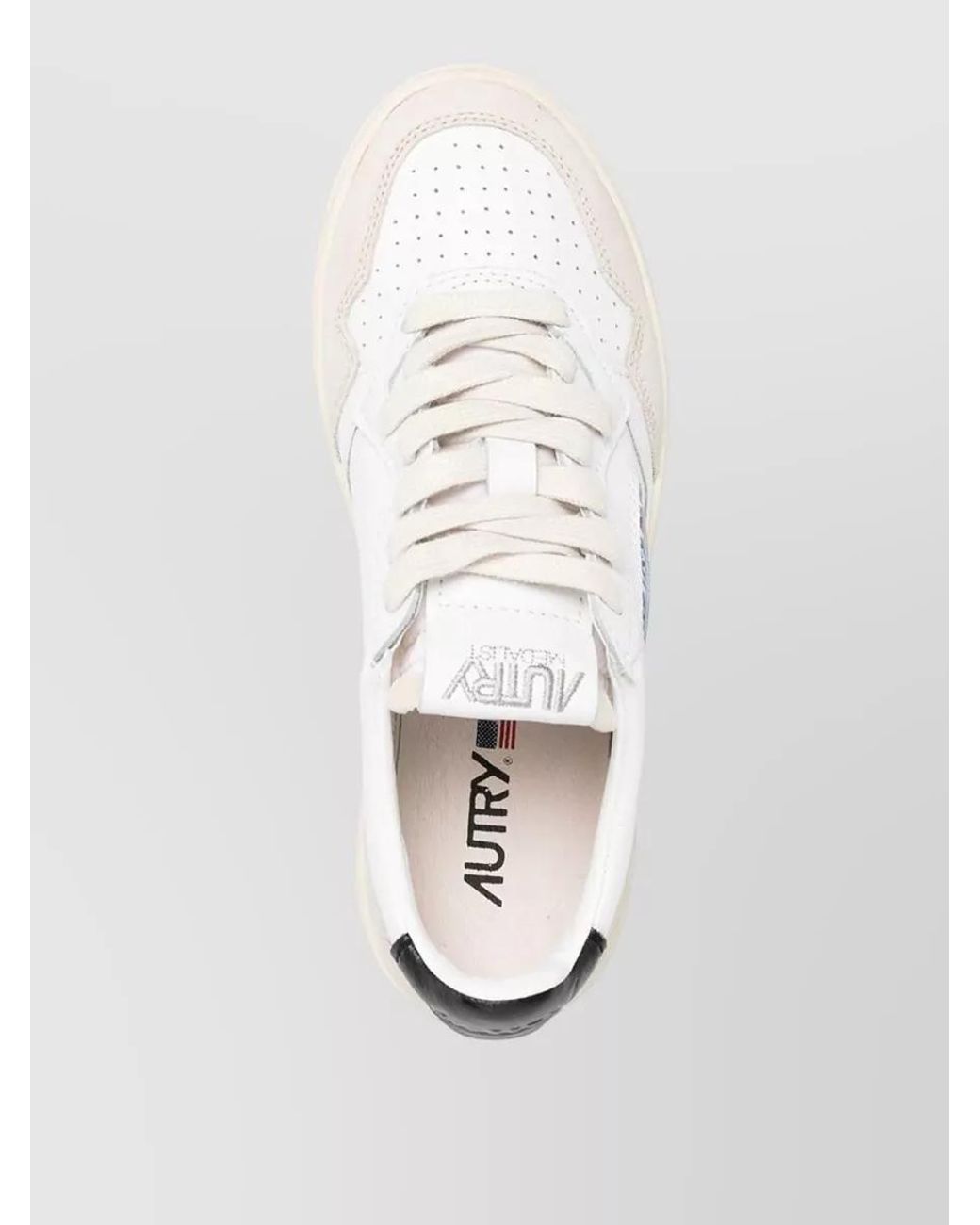 Autry Natural Leather Low-Top Lace-Up Sneakers